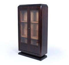 French Art Deco Macassar Ebony Display Cabinet
