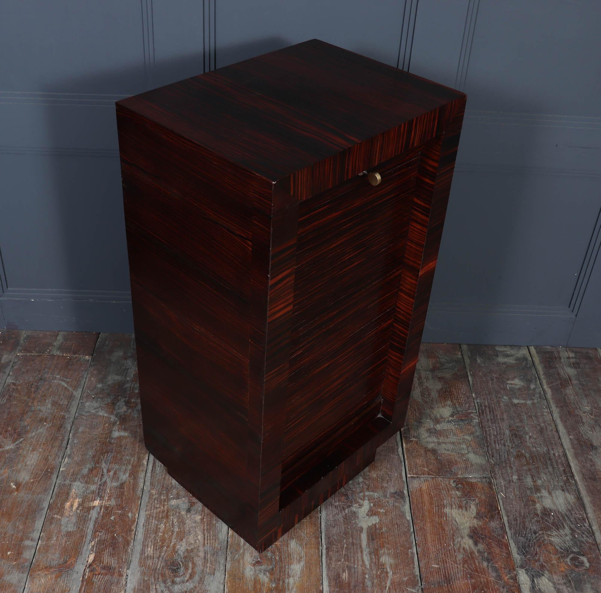 French Art Deco Macassar Ebony Filing Cabinet 7