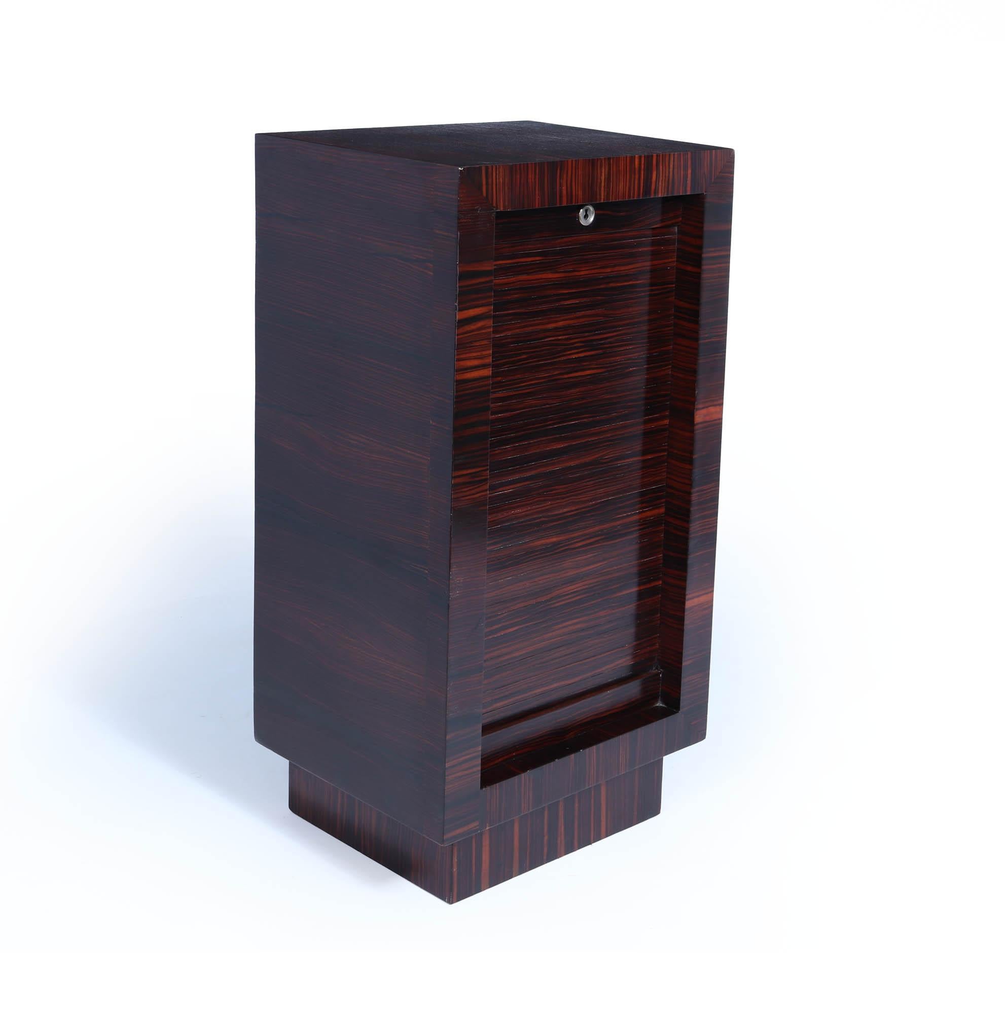 French Art Deco Macassar Ebony Filing Cabinet In Good Condition In Paddock Wood Tonbridge, GB