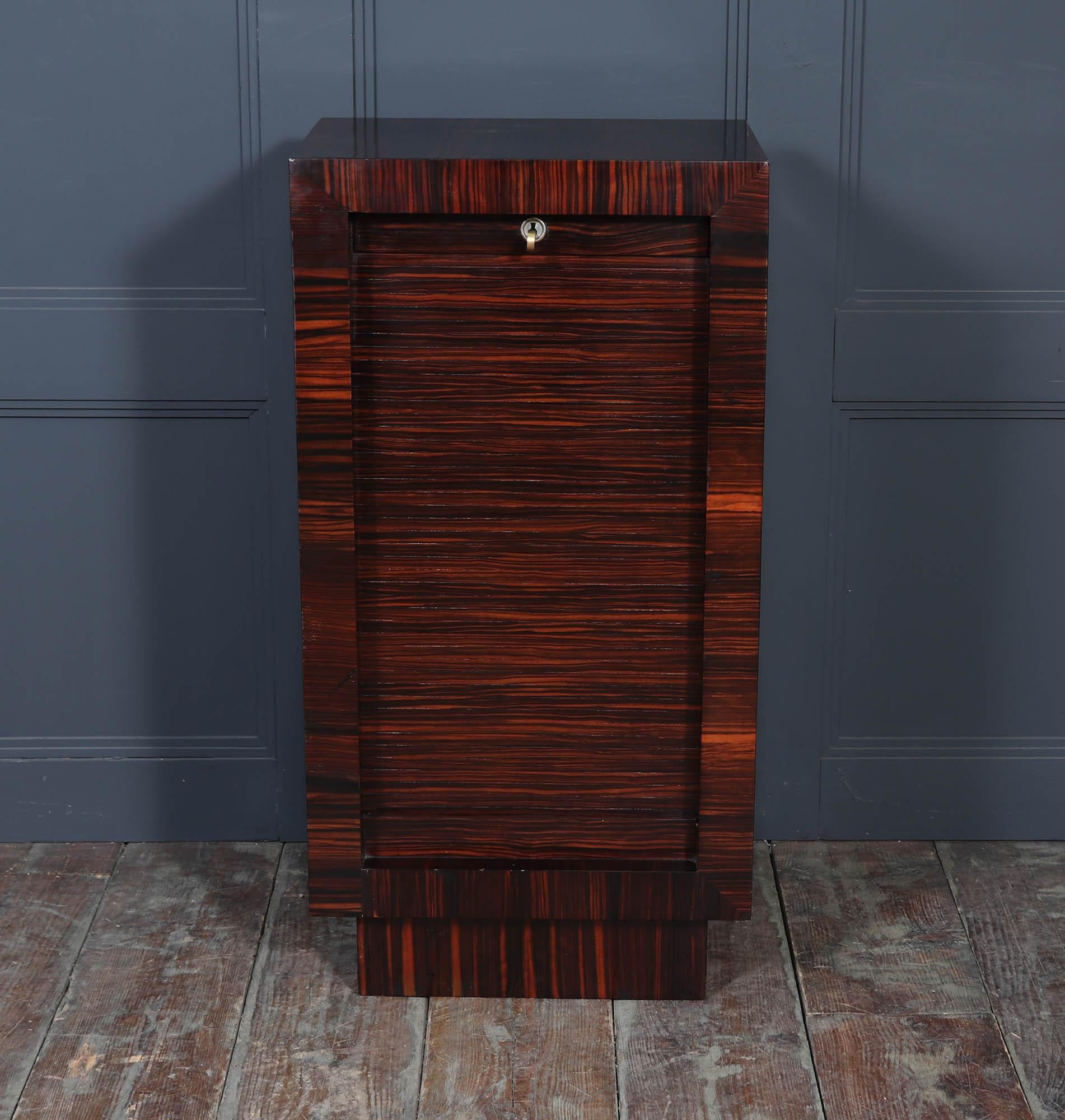 French Art Deco Macassar Ebony Filing Cabinet 1