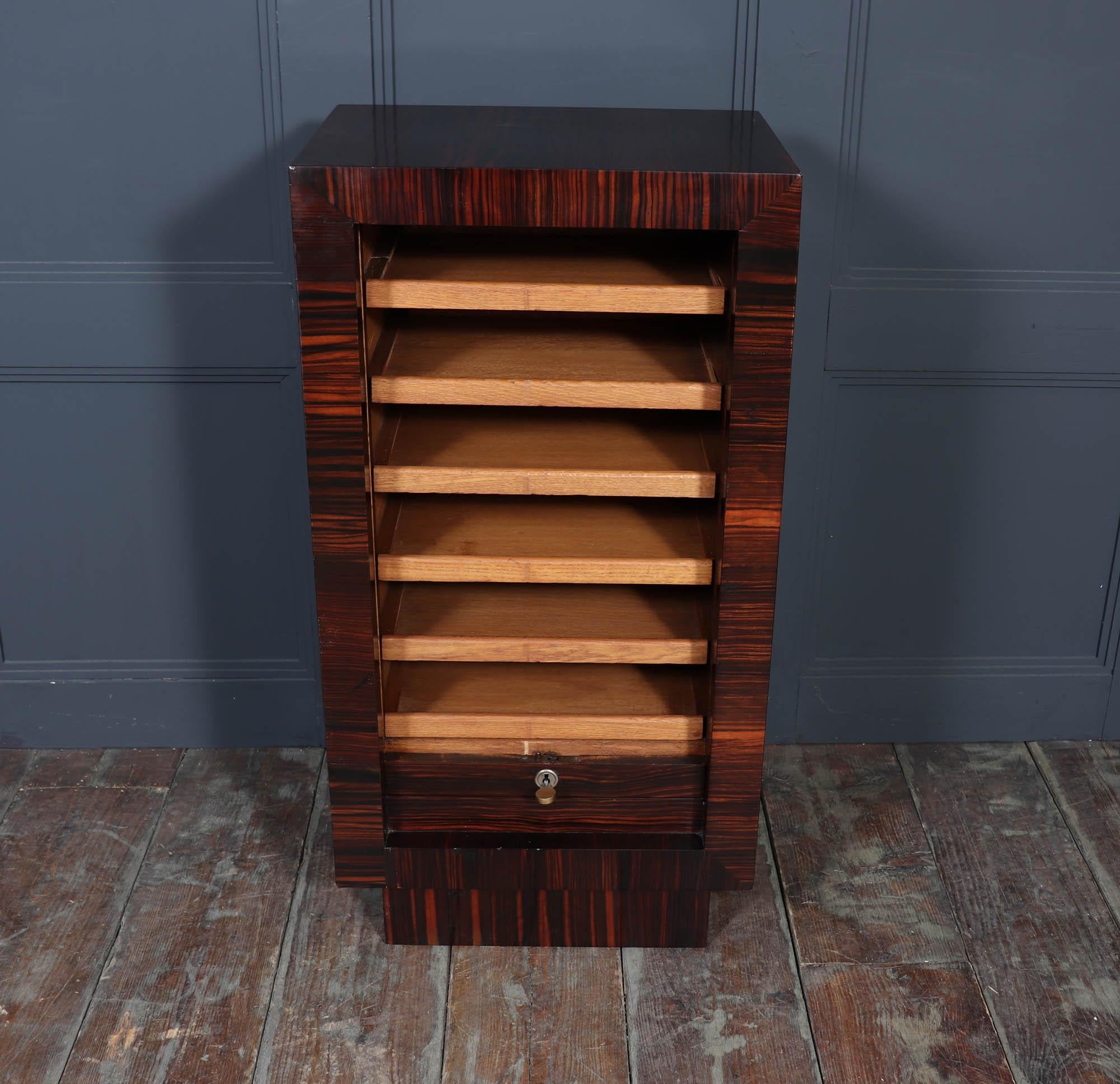 French Art Deco Macassar Ebony Filing Cabinet 5