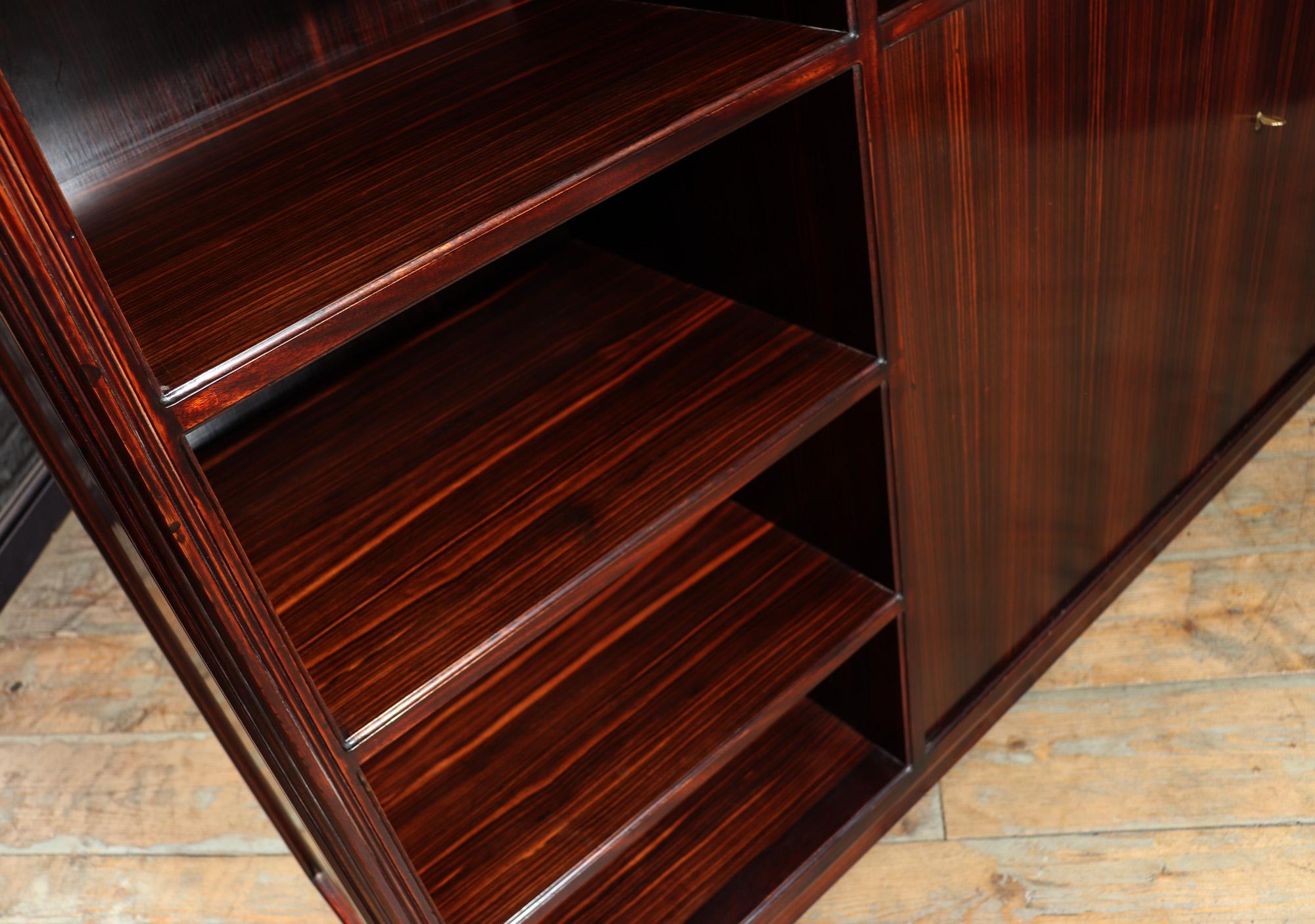 French Art Deco Macassar Ebony Library Bookcase by Louis Majorelle 6