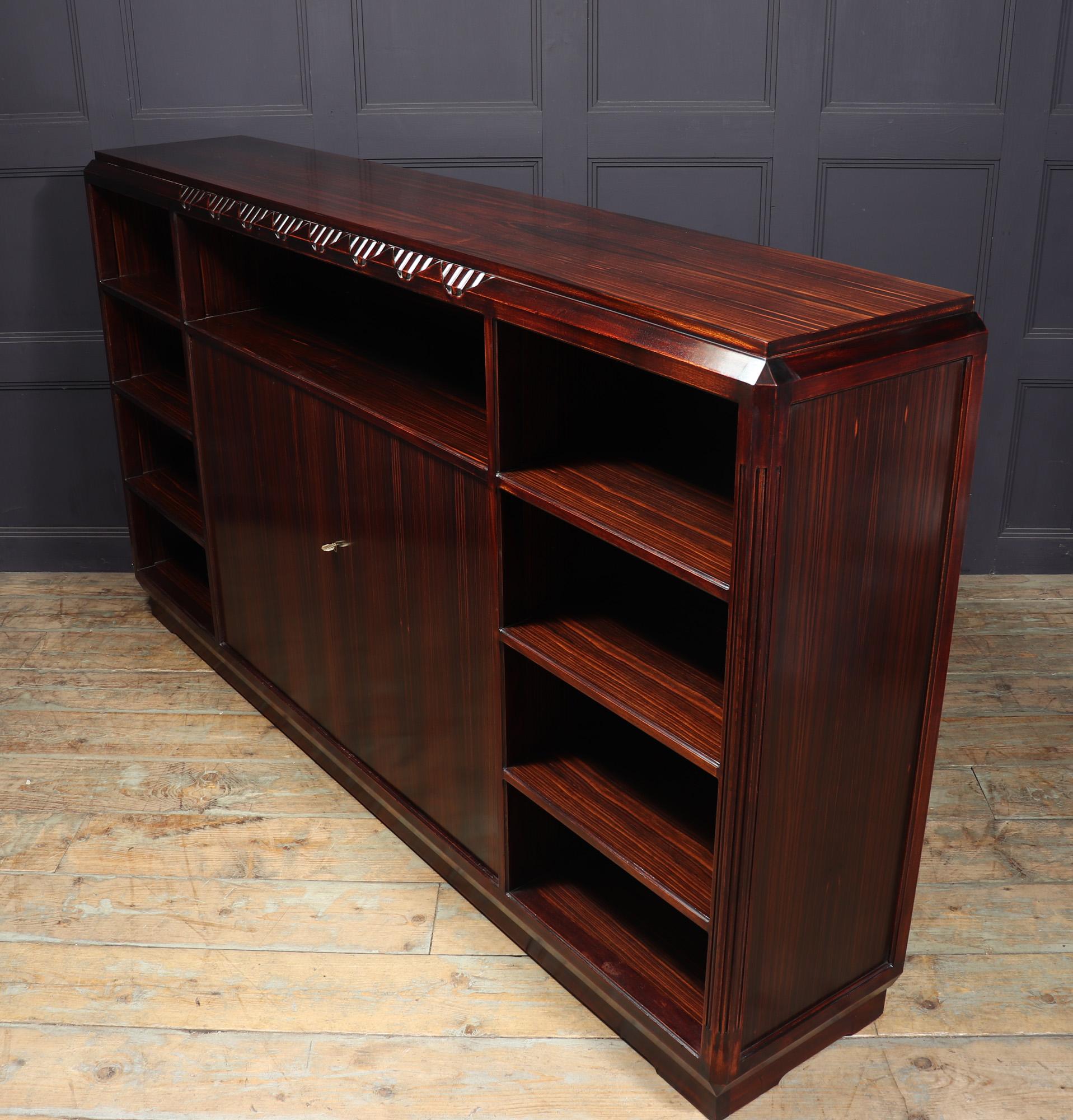French Art Deco Macassar Ebony Library Bookcase by Louis Majorelle 8
