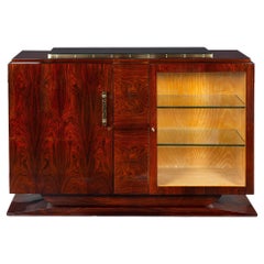 Vintage French Art Deco Macassar Ebony Serving Credenza Cabinet, circa 1930