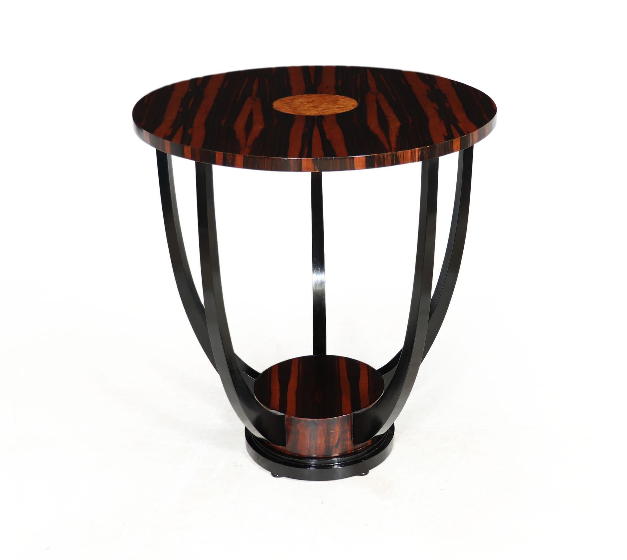 French Art Deco Macassar Ebony side Table In Excellent Condition In Paddock Wood Tonbridge, GB