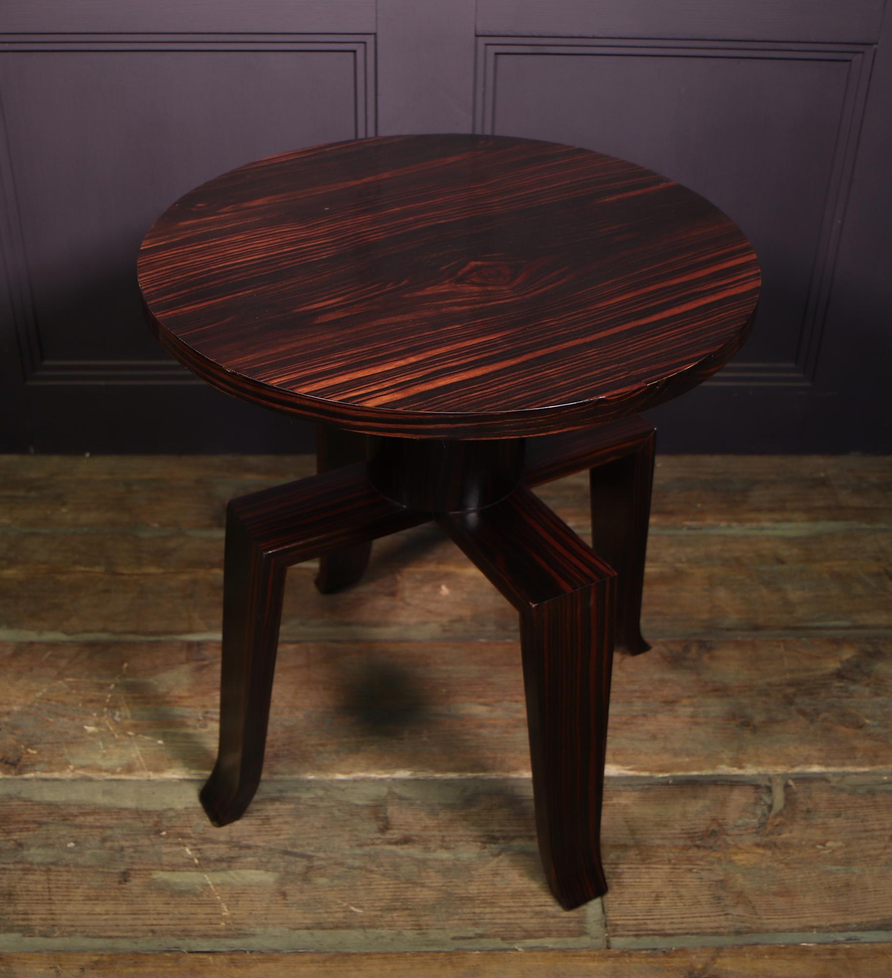 French Art Deco Macassar Ebony Side Table 3