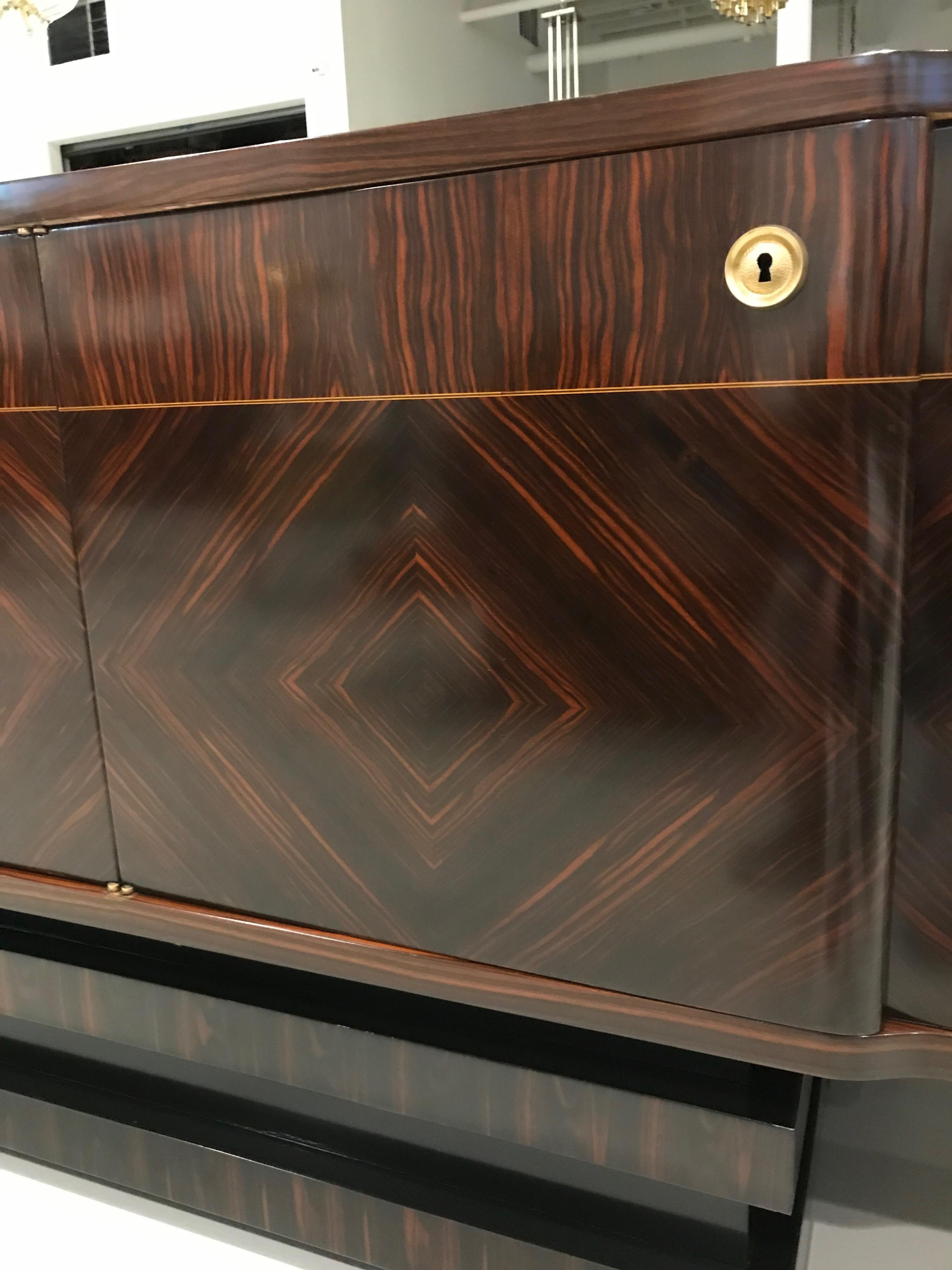 French Art Deco Macassar Ebony Sideboard or Buffet 3