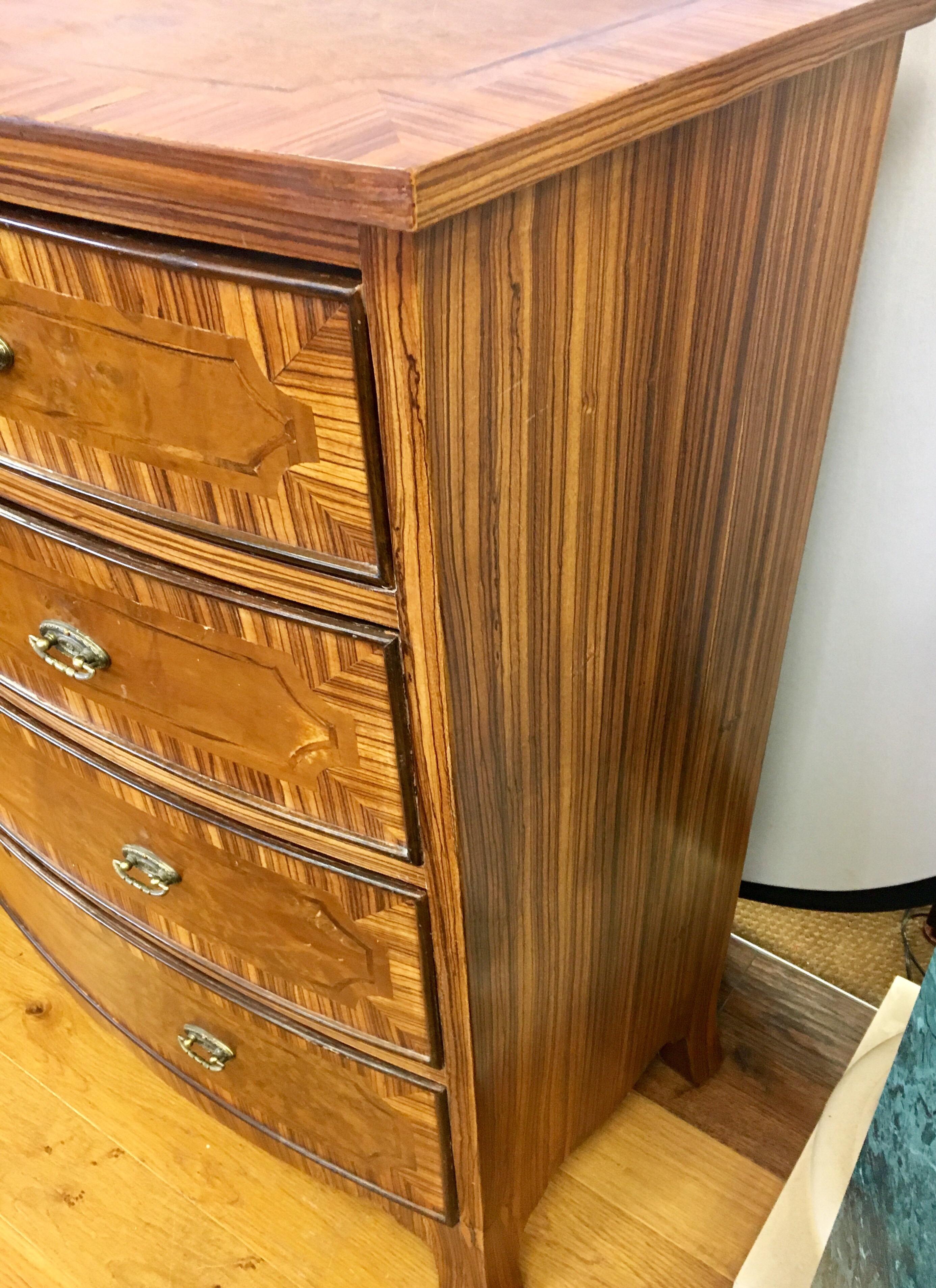 French Art Deco Macassar Ebony Wood Tall Chest Dresser 7