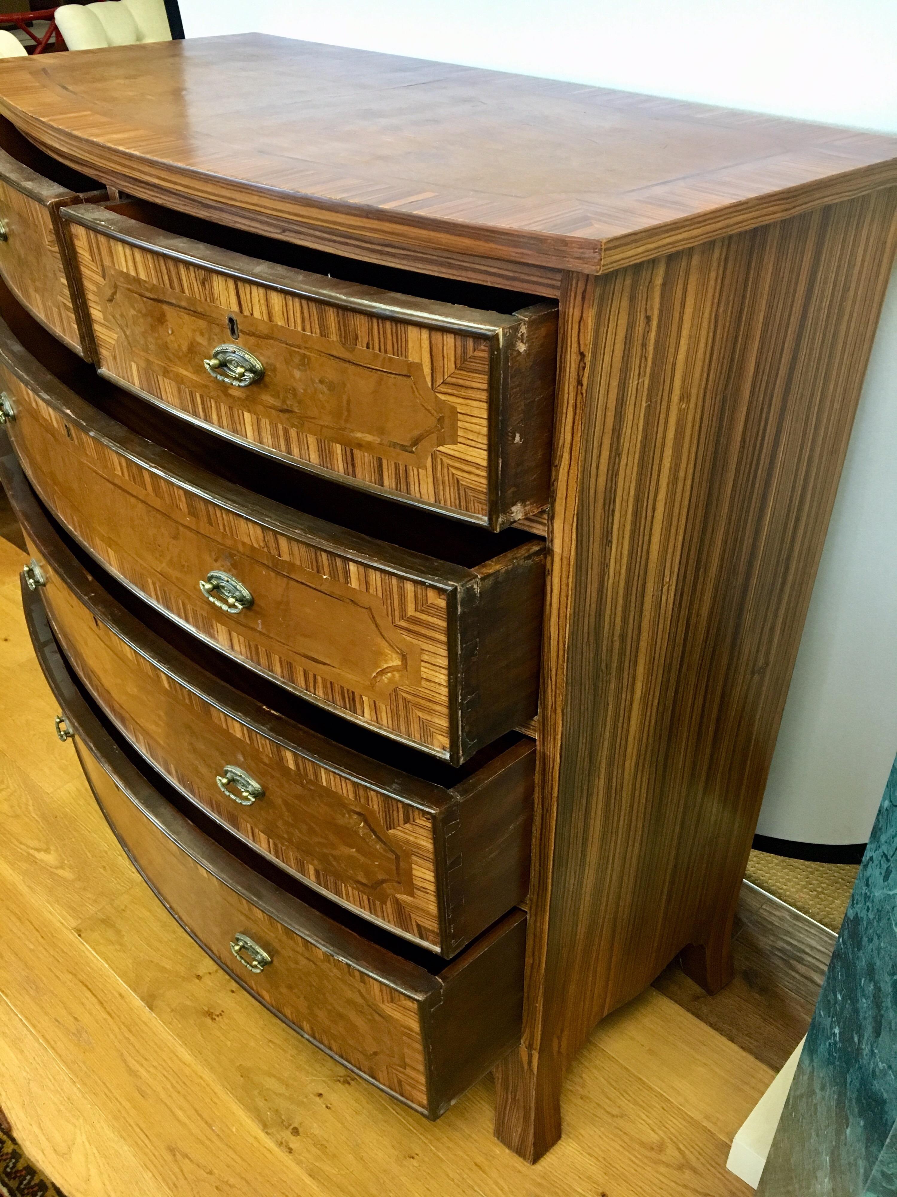 French Art Deco Macassar Ebony Wood Tall Chest Dresser 8