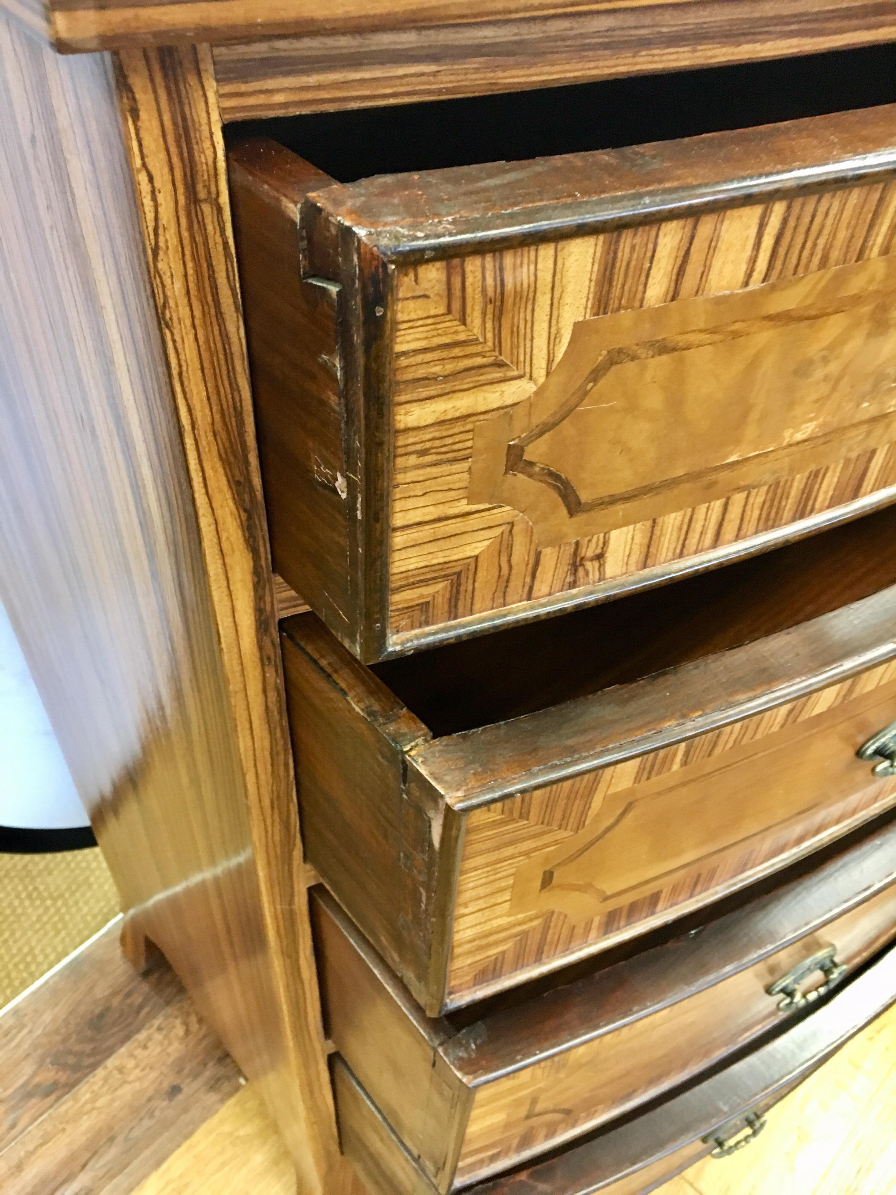 French Art Deco Macassar Ebony Wood Tall Chest Dresser 10