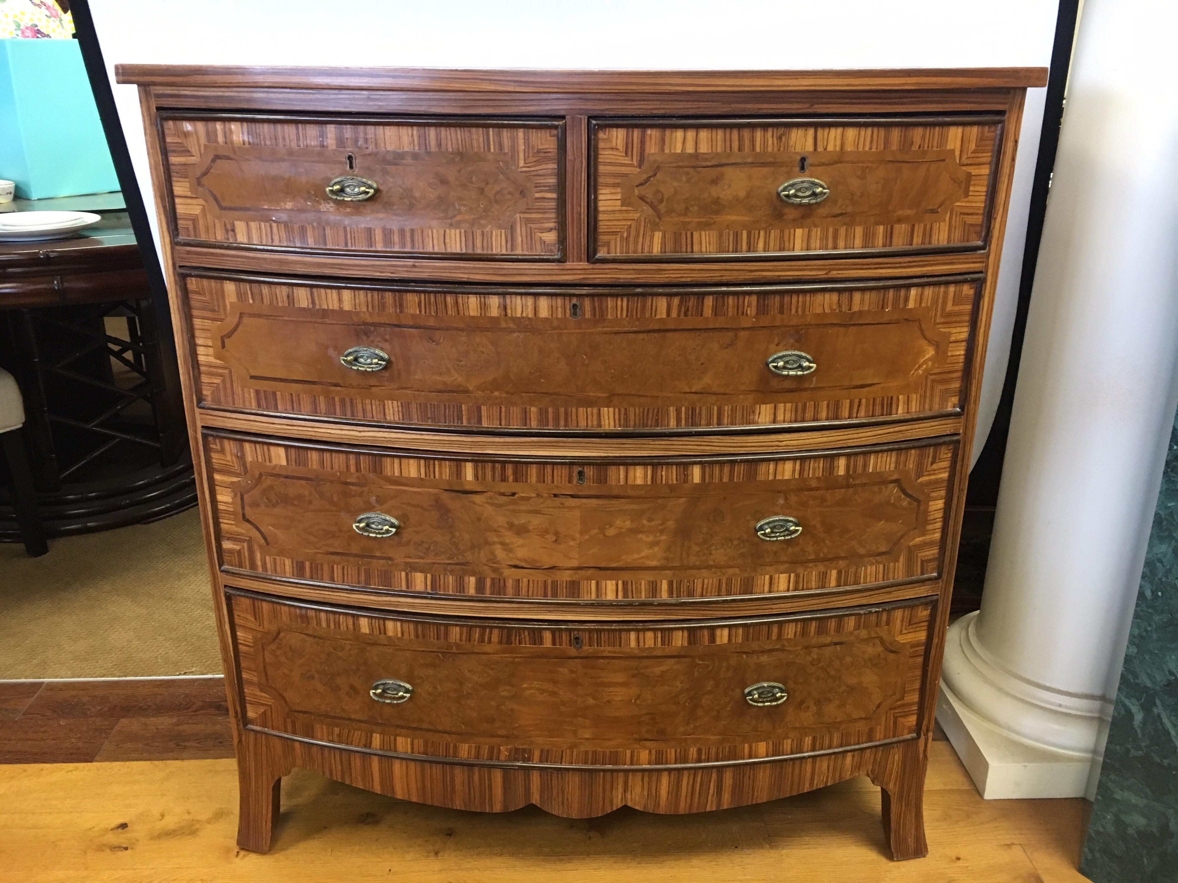 French Art Deco Macassar Ebony Wood Tall Chest Dresser 12