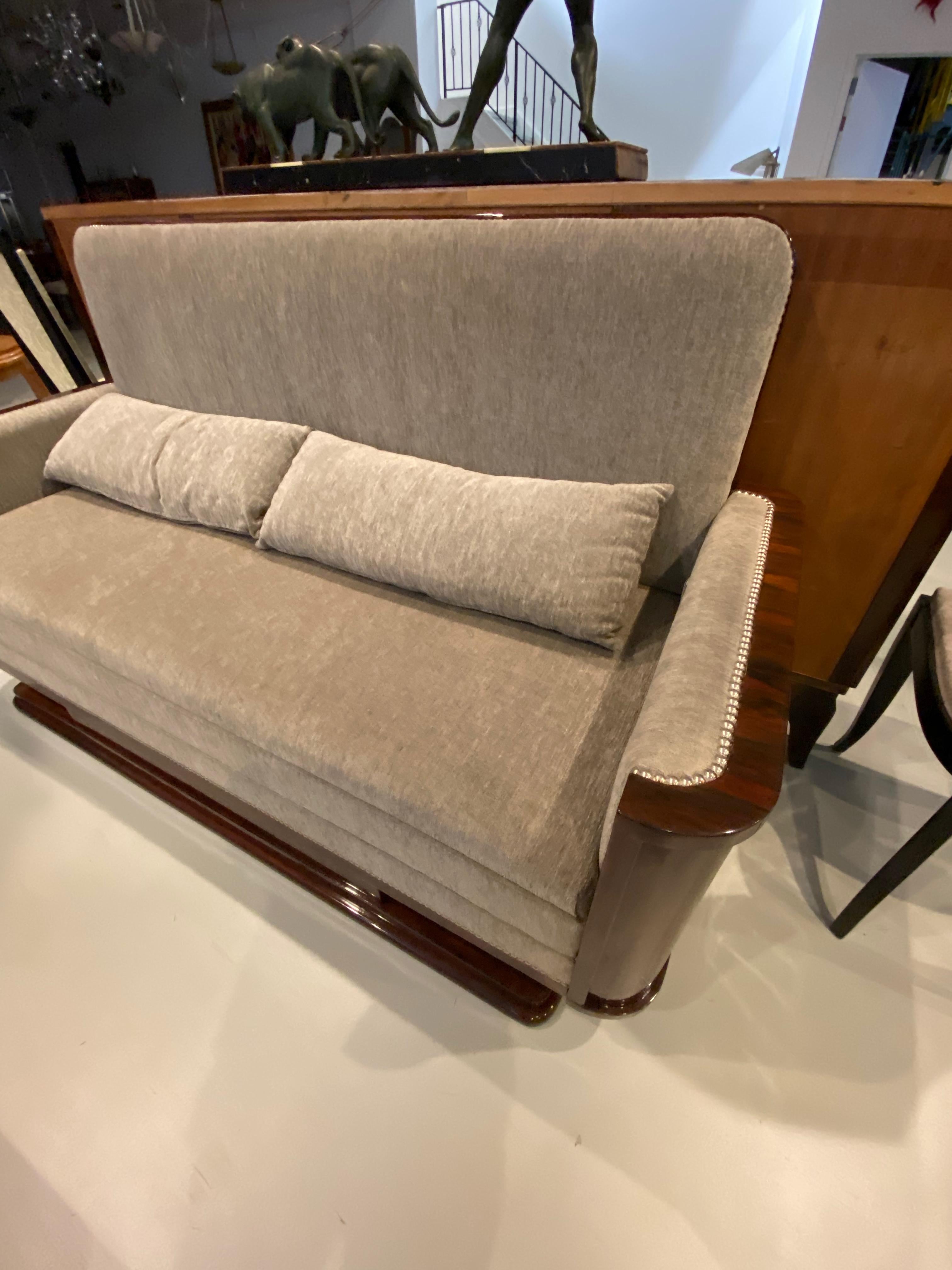 French Art Deco Macassar Sofa For Sale 6