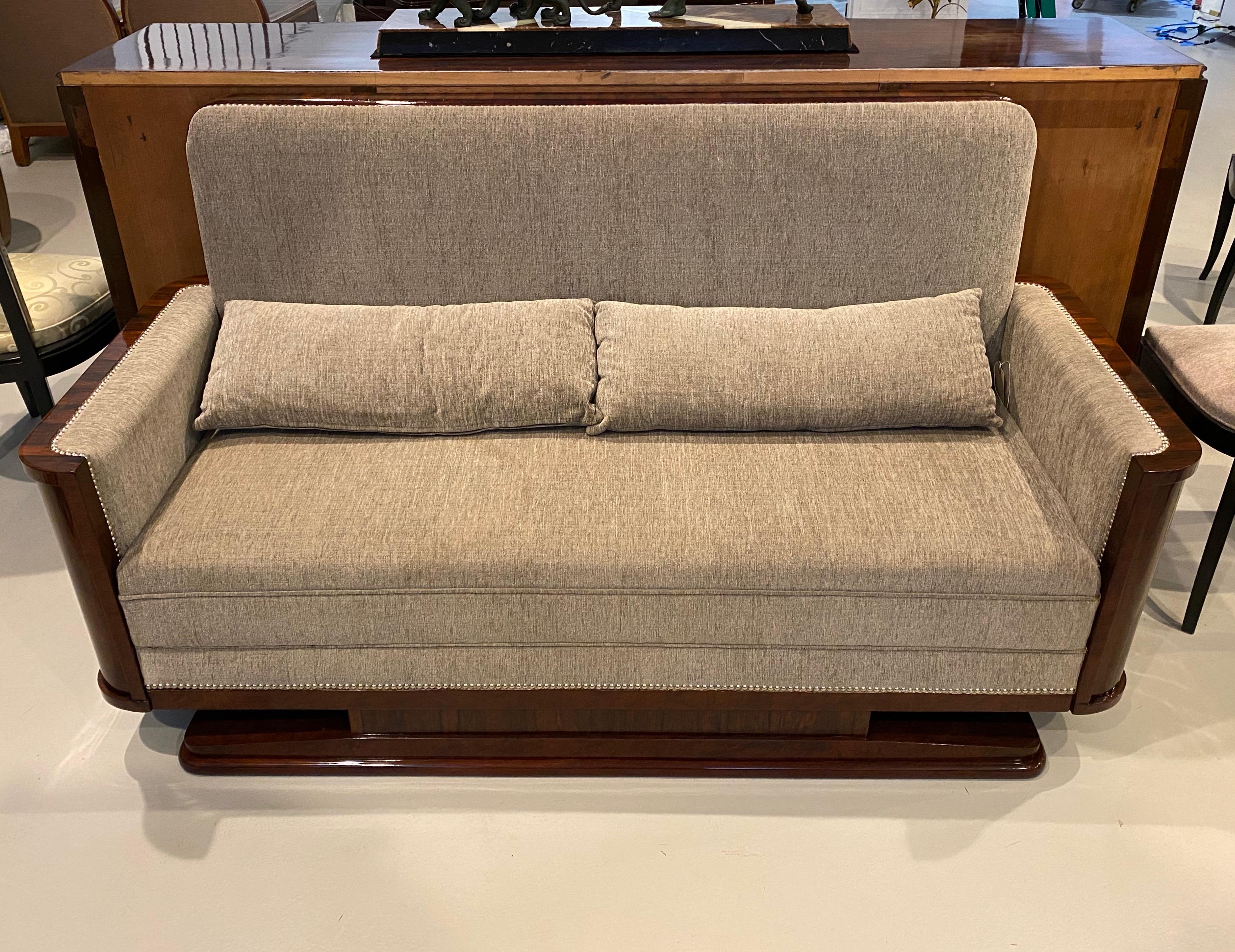 French Art Deco Macassar Sofa For Sale 11