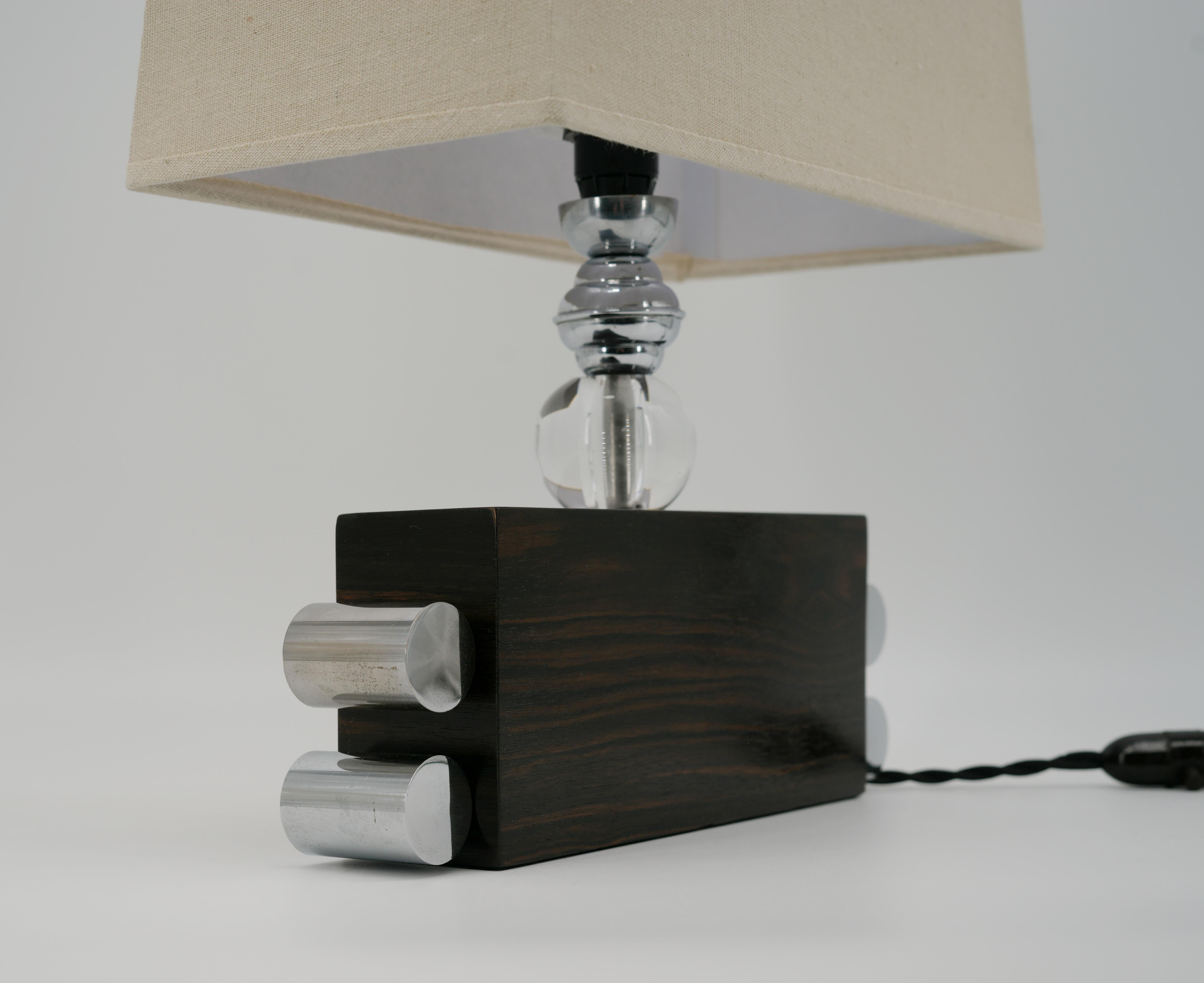 French Art Deco Macassar Table Lamp, 1930 For Sale 1