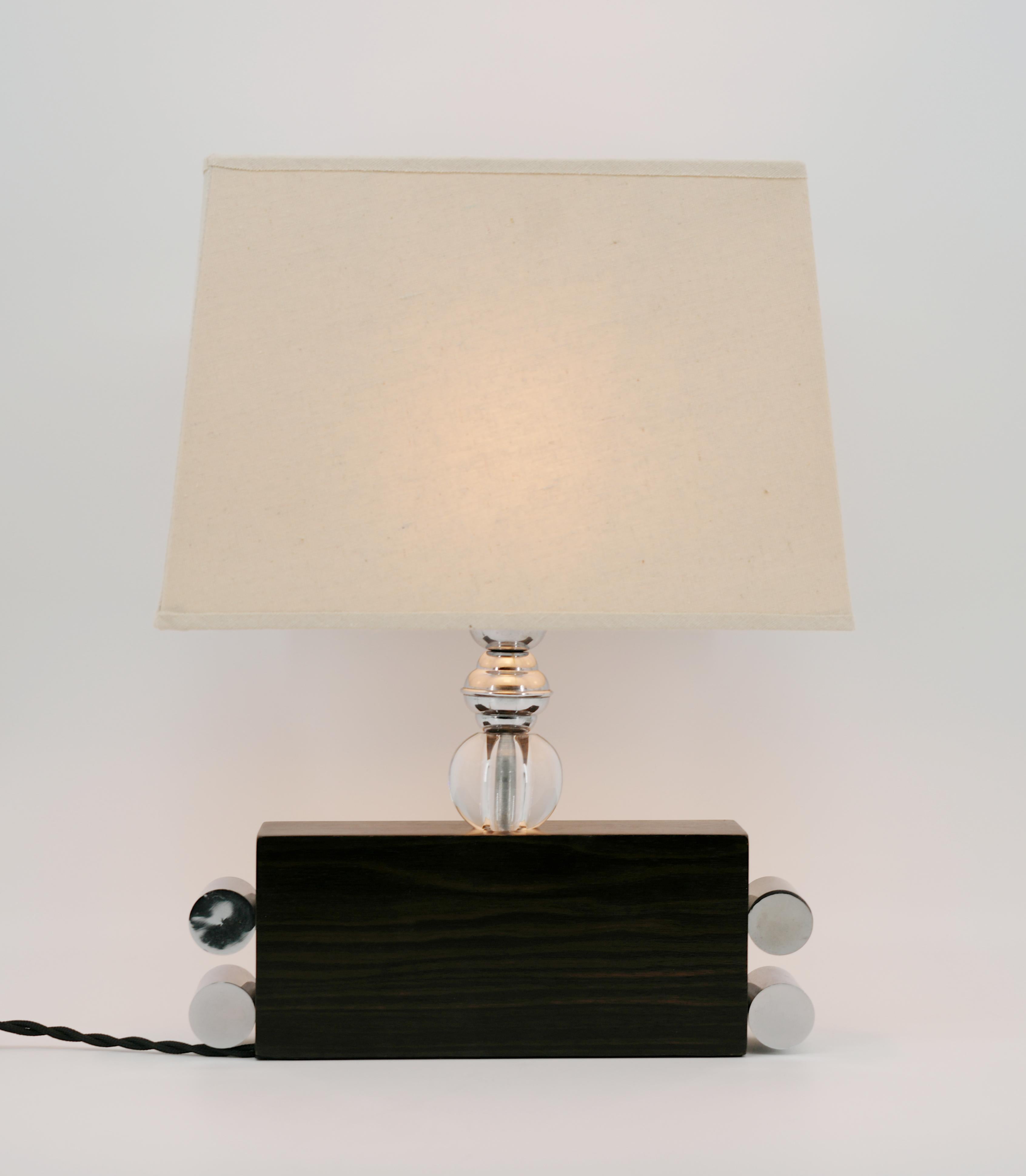 Tissu Lampe de table Art Déco Macassar, 1930 en vente