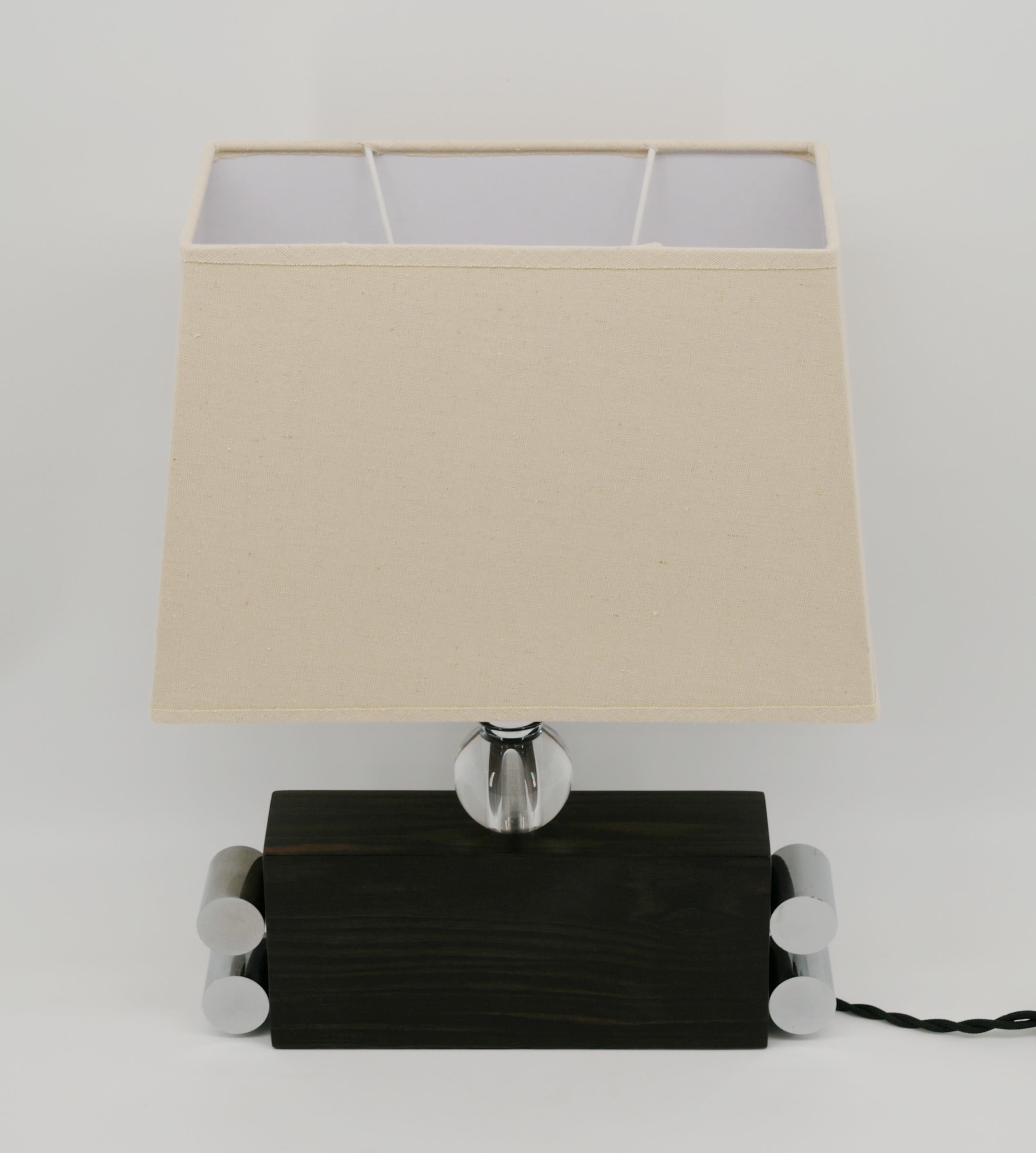 French Art Deco Macassar Table Lamp, 1930 For Sale 3