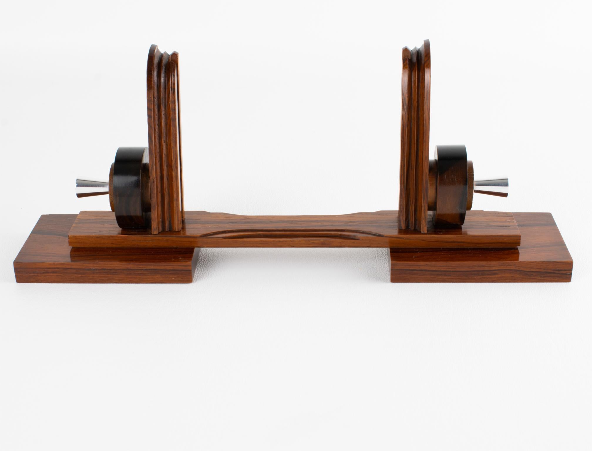 French Art Deco Macassar Wood and Chrome Metal Picture Frame, circa 1930 For Sale 7