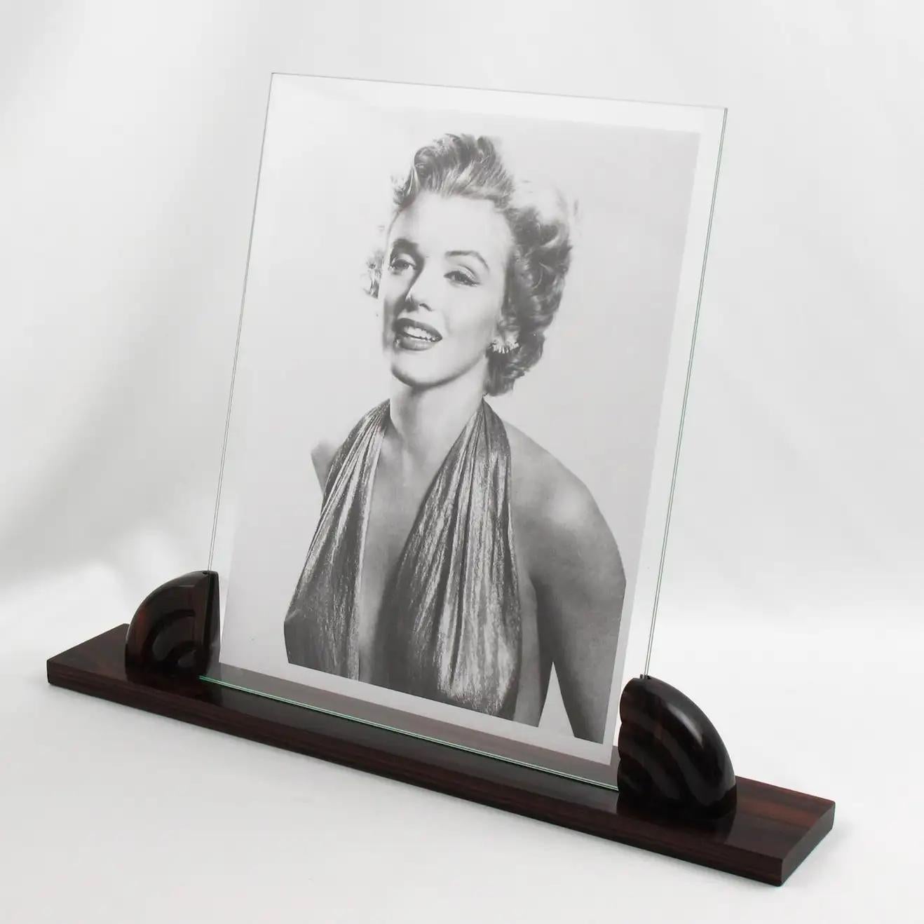 French Art Deco Macassar Wood Picture Frame, France 1930s For Sale