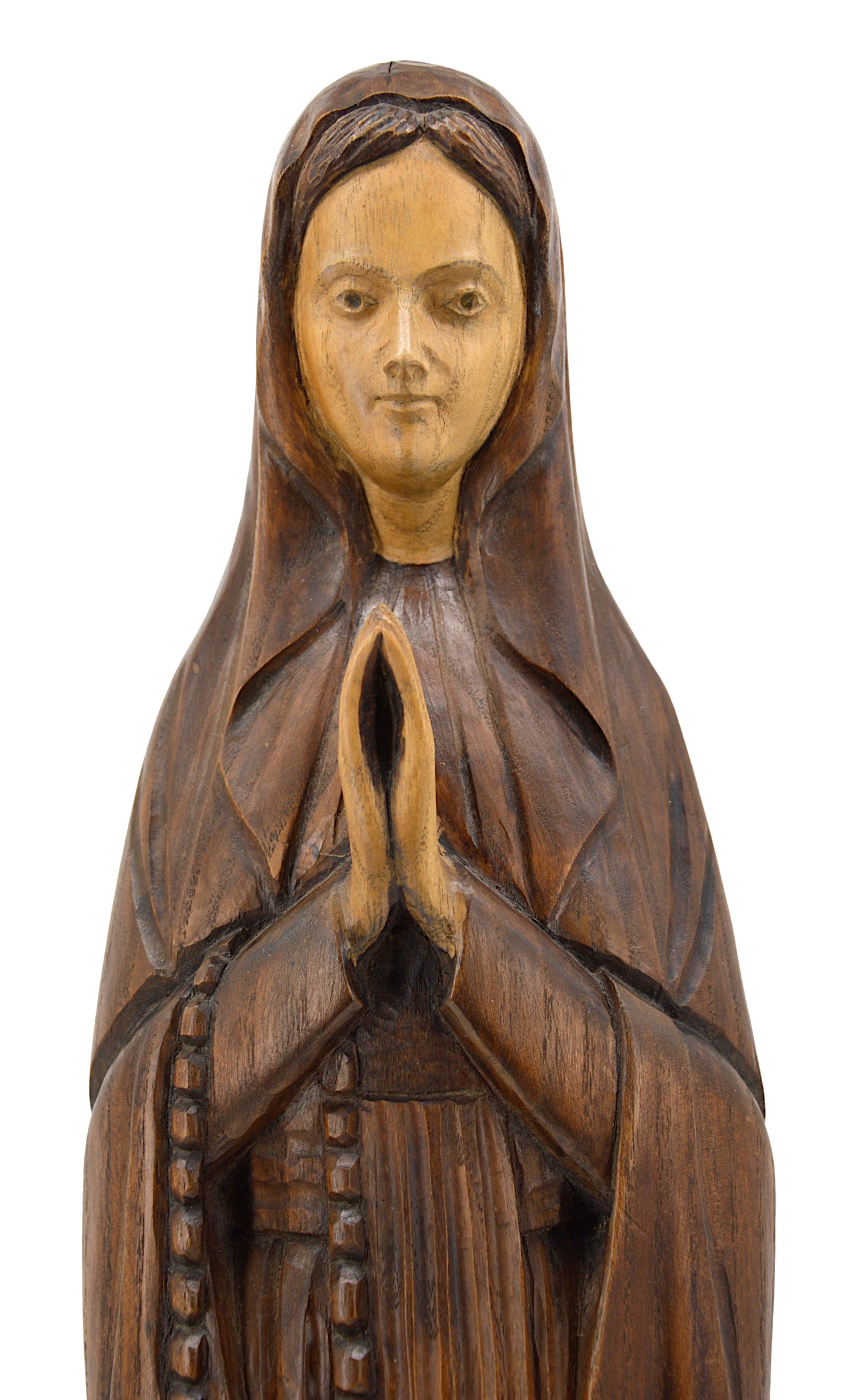 French Art Deco Madonna Holy Virgen Sculpture, 1920s For Sale 2