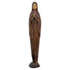 Französische Art-Déco-Madonna Heilige Jungfrau Skulptur, 1920er Jahre