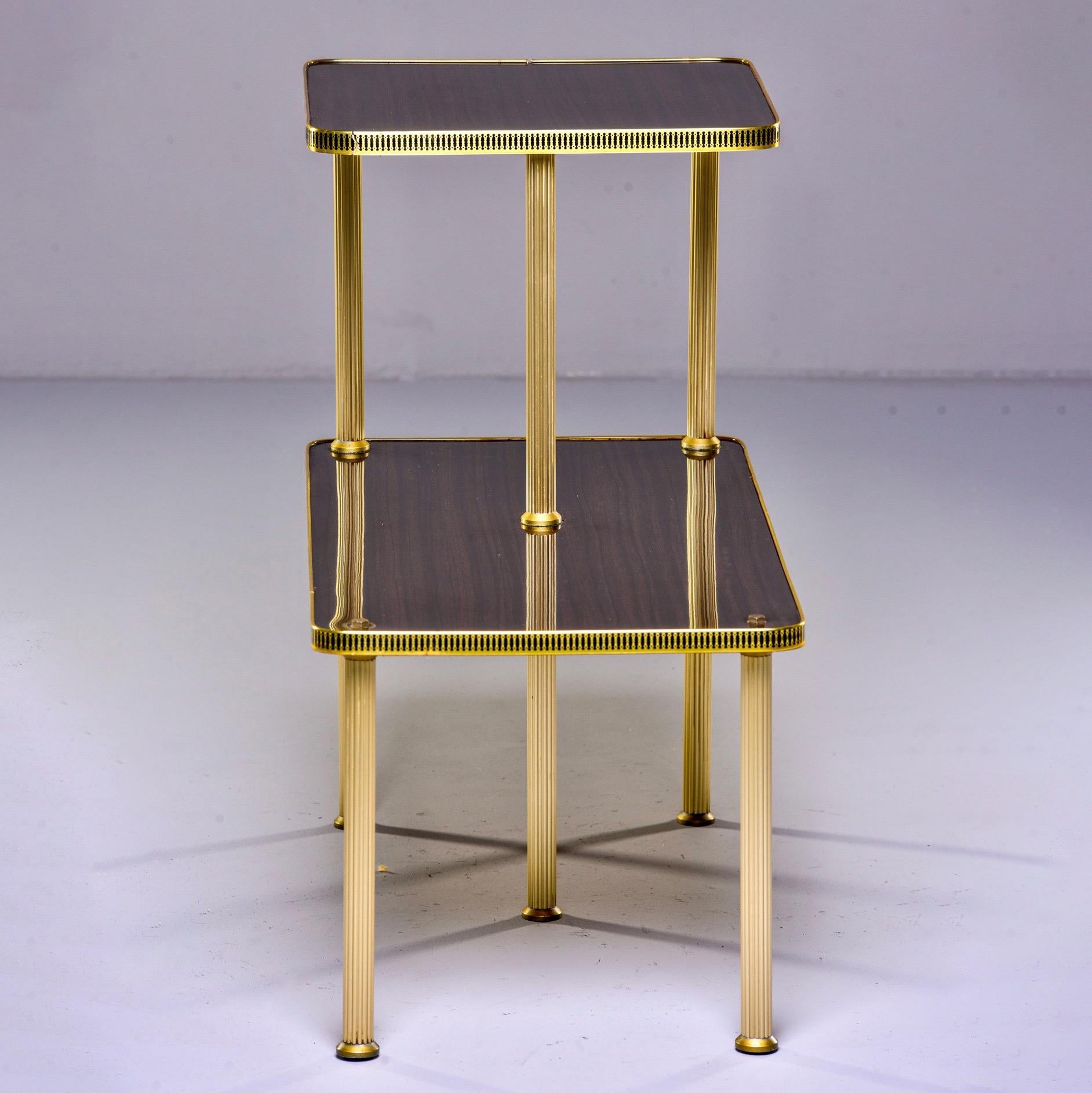 French Art Deco Mahogany and Brass Guéridon Side Table 5