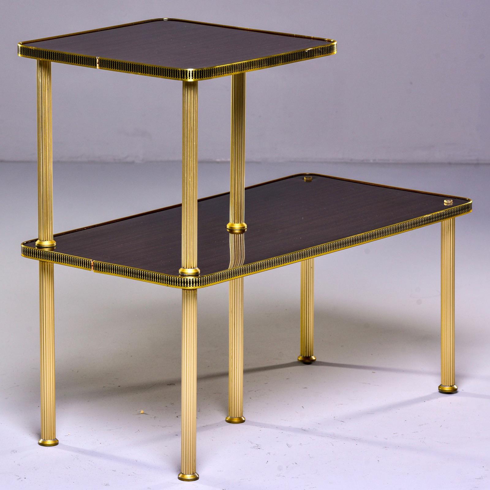 French Art Deco Mahogany and Brass Guéridon Side Table In Good Condition In Troy, MI