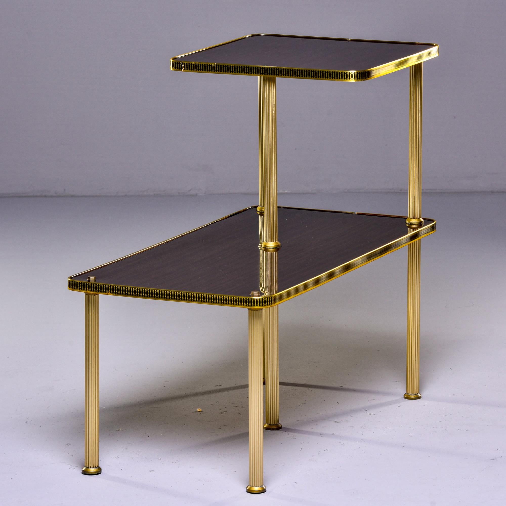 French Art Deco Mahogany and Brass Guéridon Side Table 2