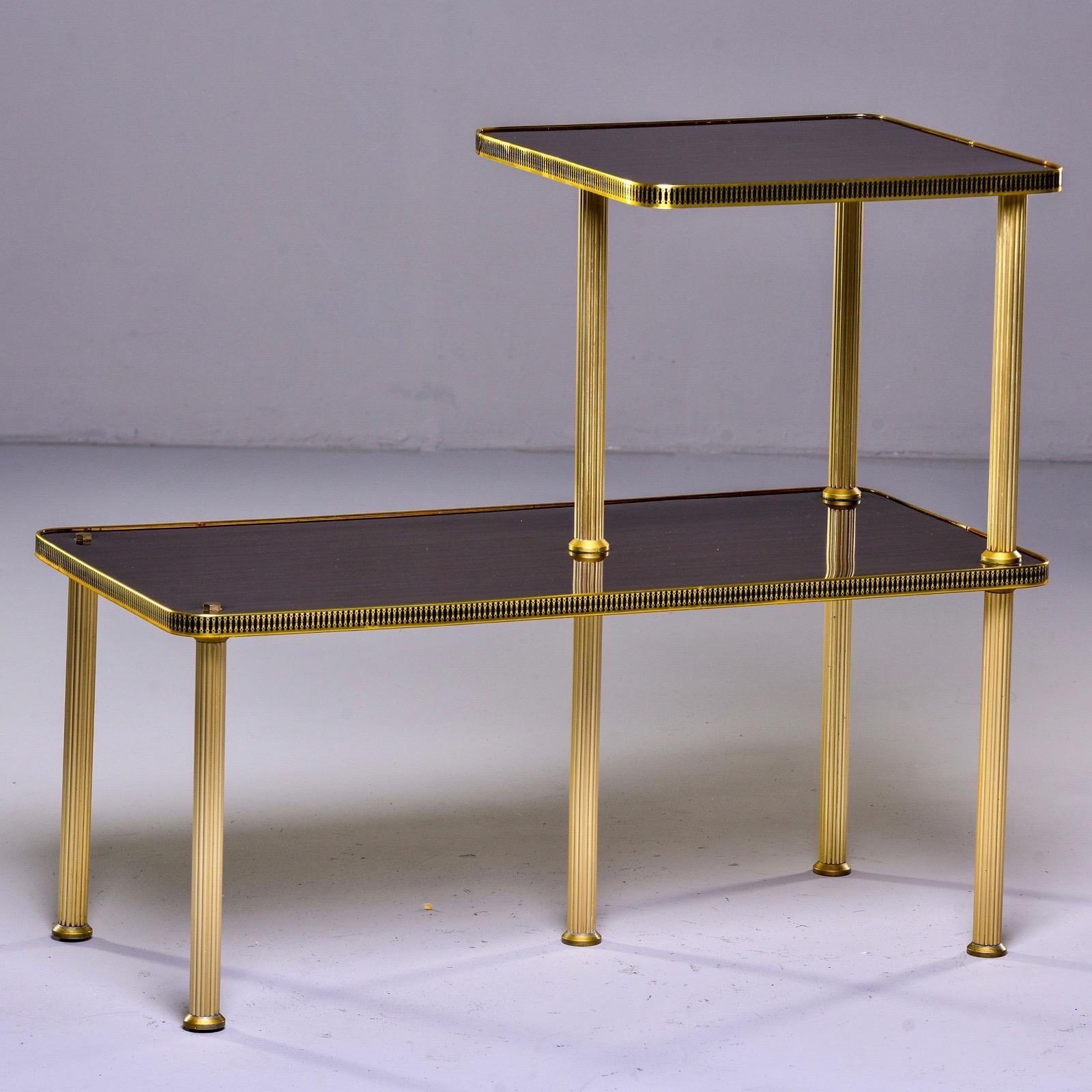 French Art Deco Mahogany and Brass Guéridon Side Table 3