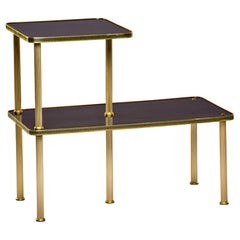 French Art Deco Mahogany and Brass Guéridon Side Table