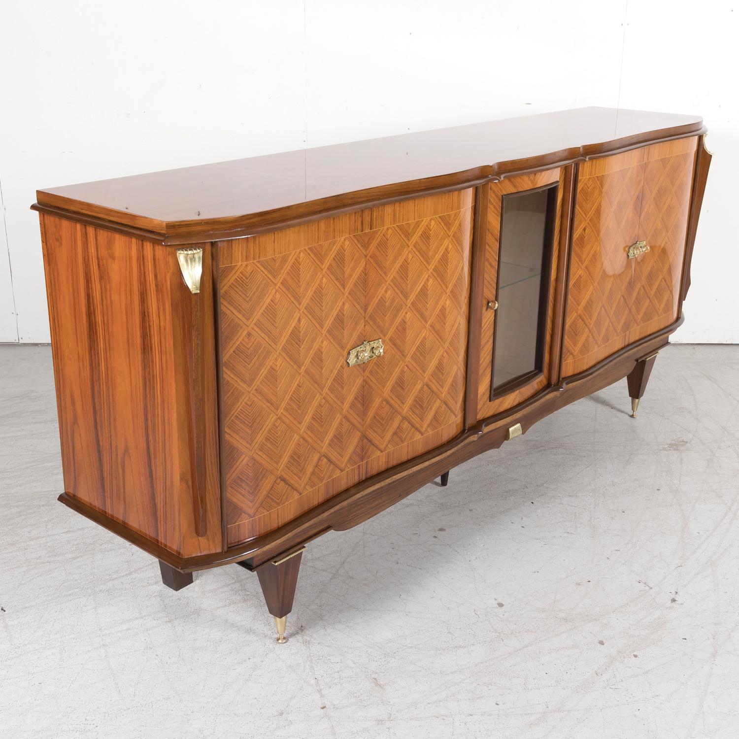 French Art Deco Mahogany and Palisander Parquetry Buffet or Sideboard In Good Condition For Sale In Birmingham, AL