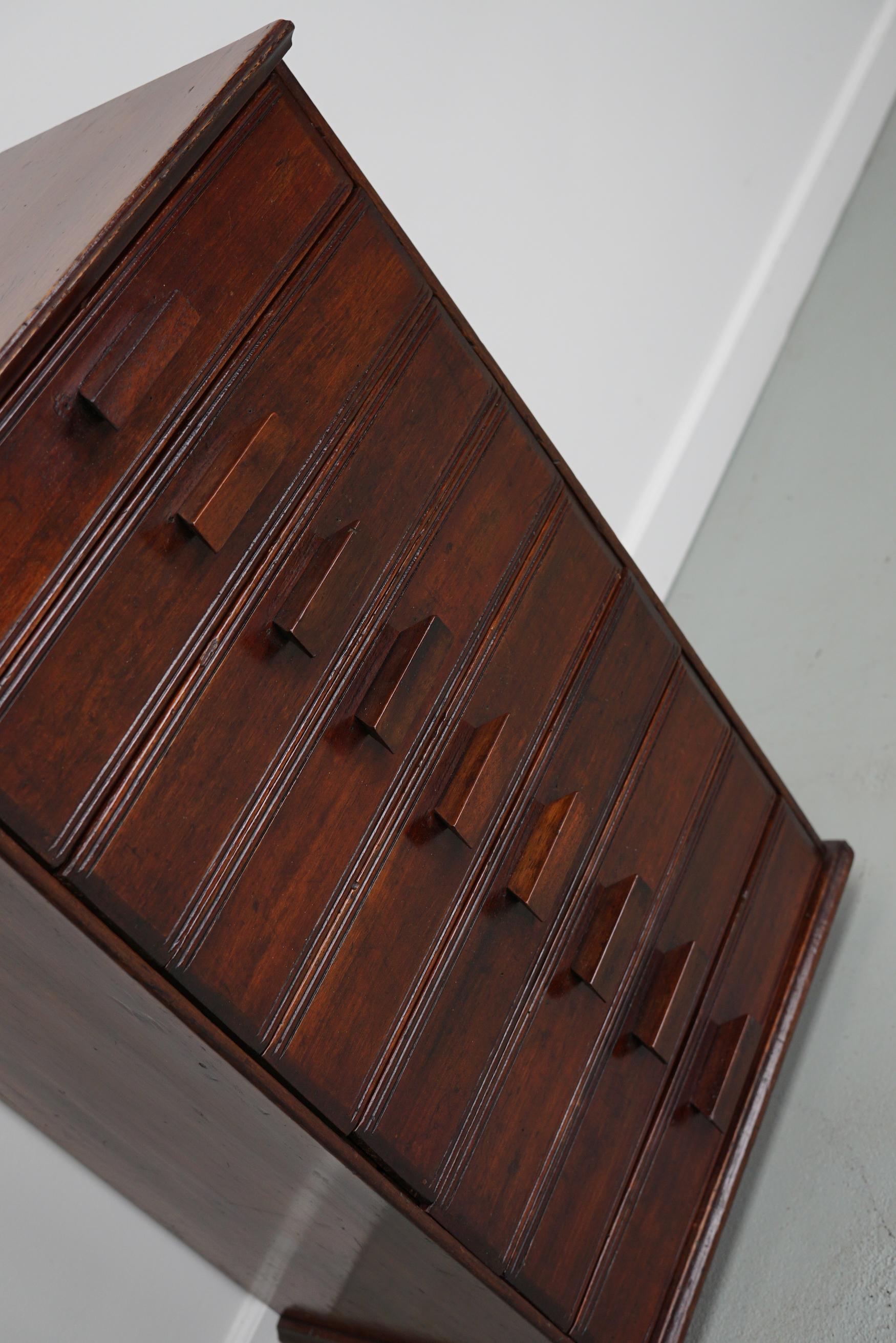 French Art Deco Mahogany Apothecary / Filing Cabinet, ca 1920 For Sale 2