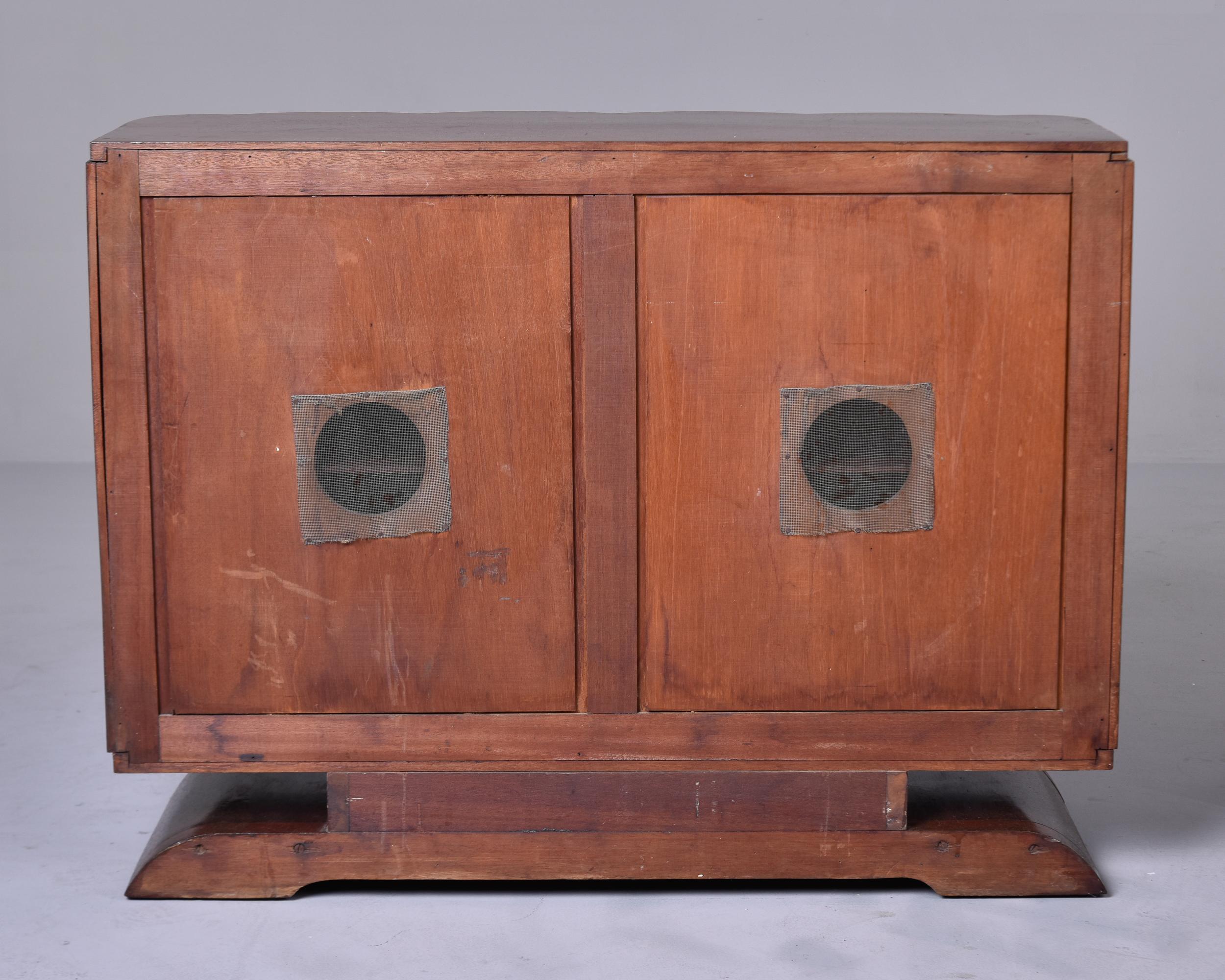French Art Deco Mahogany Bar Cabinet with Curved Doors and Pedestal Base 6