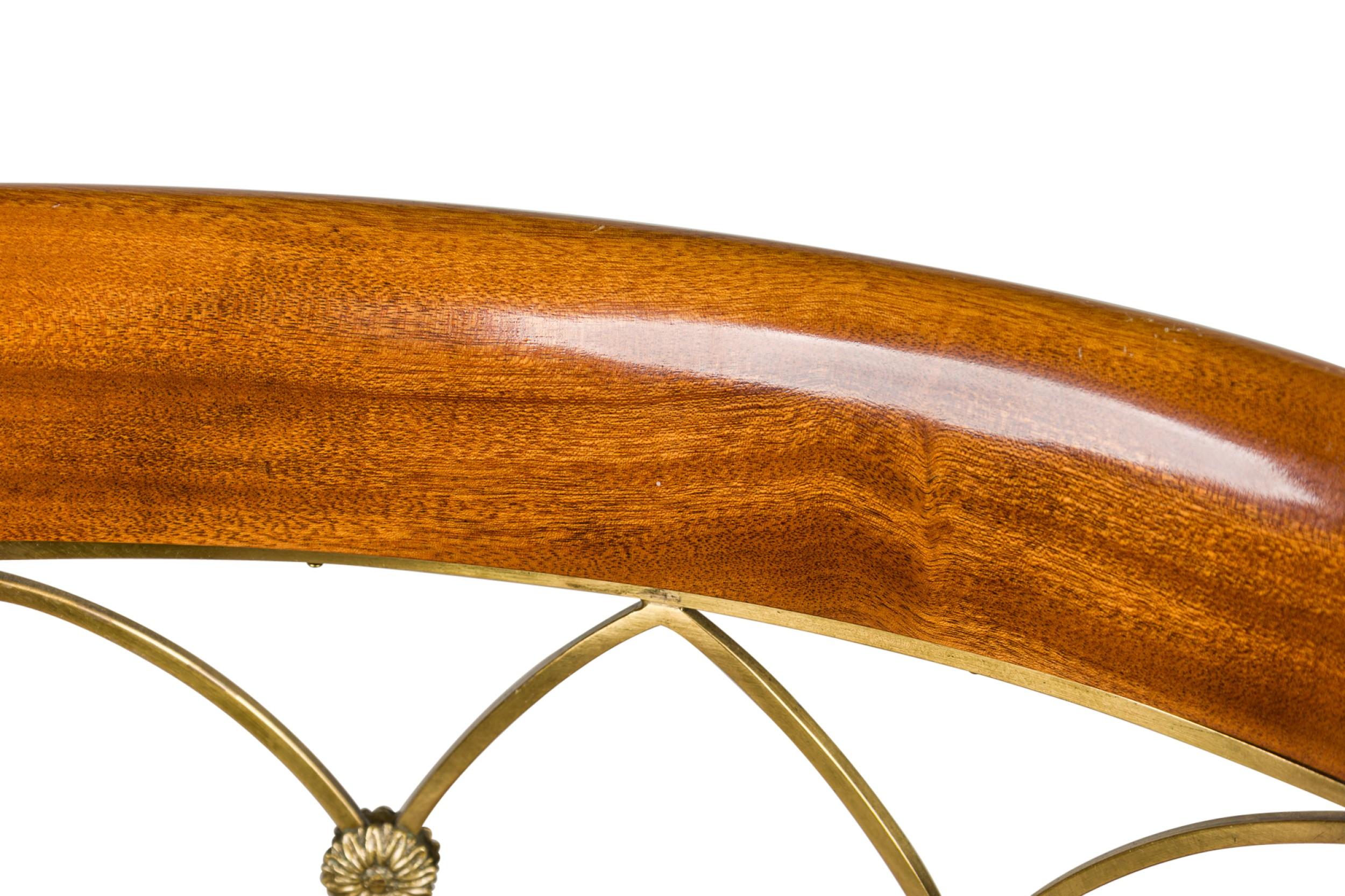 XX secolo Sedia con schienale aperto francese Art-Deco in mogano e ottone in vendita