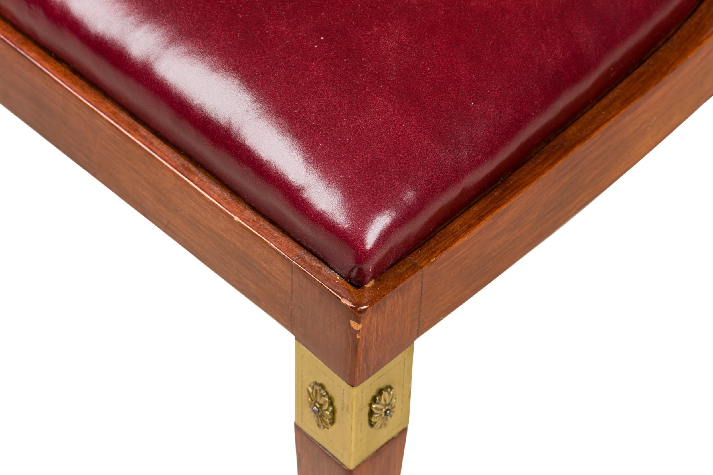 Mogano Sedia con schienale aperto francese Art-Deco in mogano e ottone in vendita