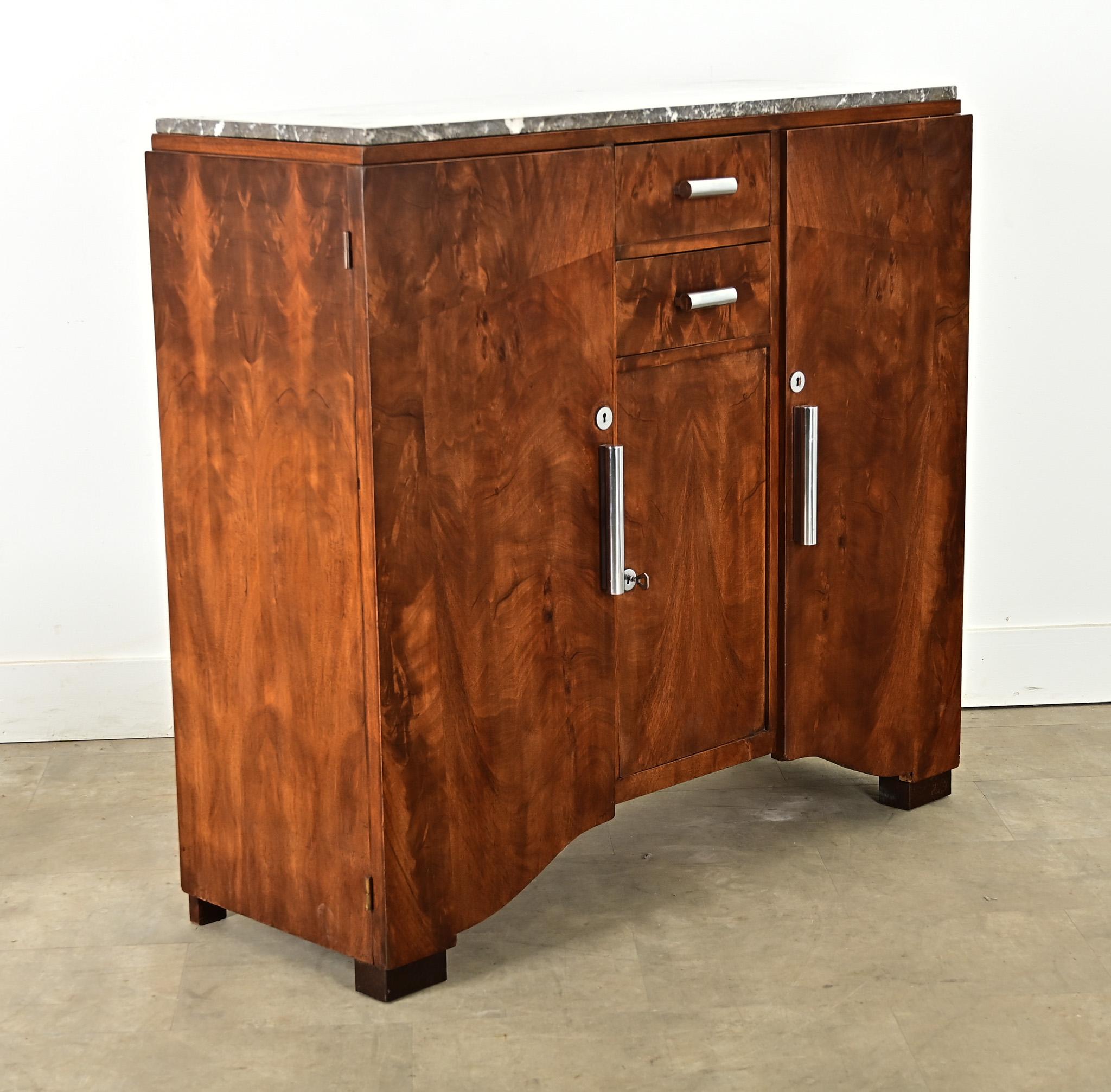 Cromo Buffet francese in mogano Art Deco in vendita