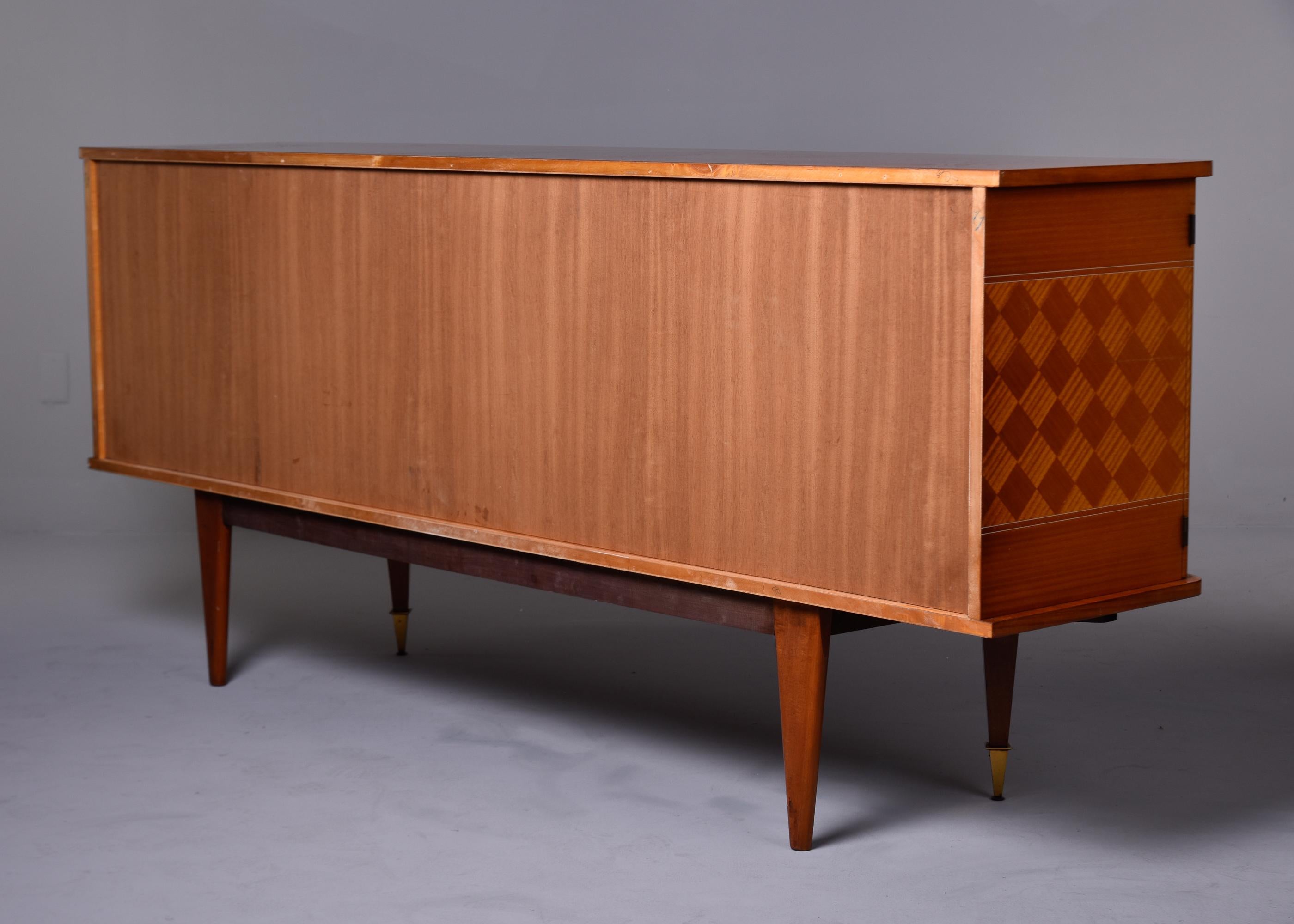 French Art Deco Mahogany Buffet Sideboard Credenza with Checkerboard Parquetry For Sale 7
