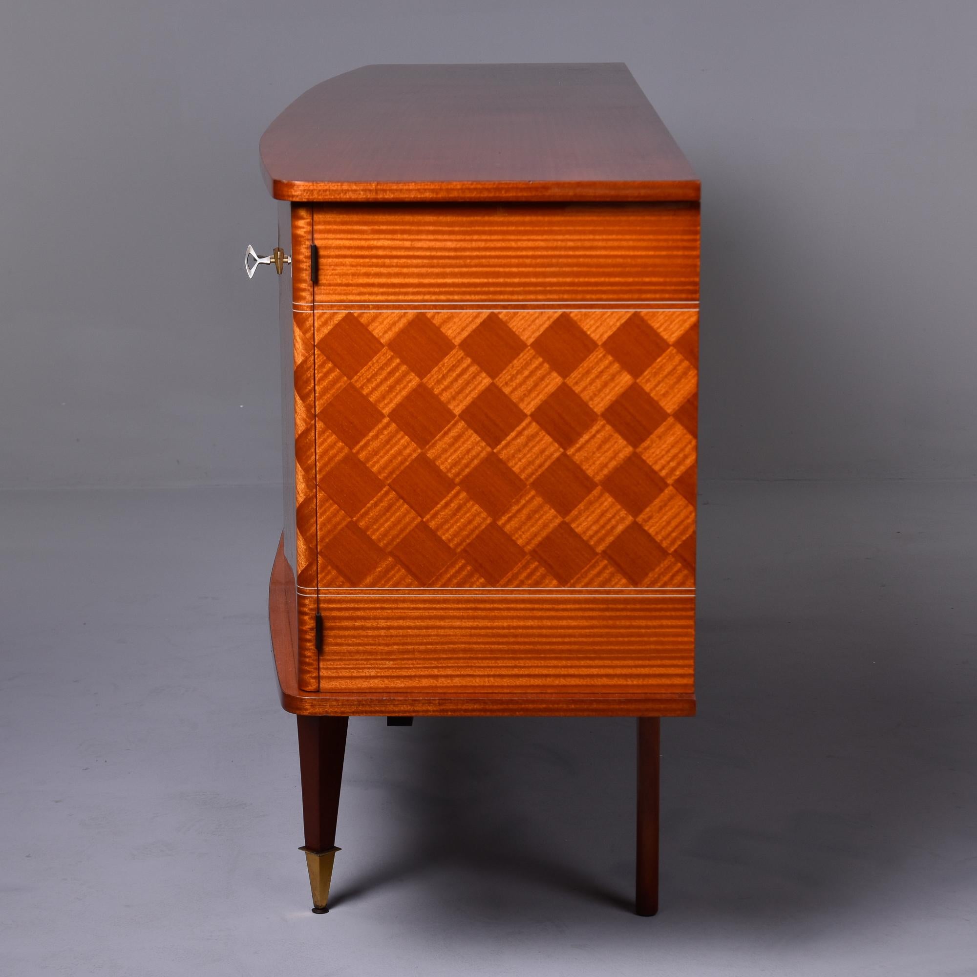 French Art Deco Mahogany Buffet Sideboard Credenza with Checkerboard Parquetry For Sale 4