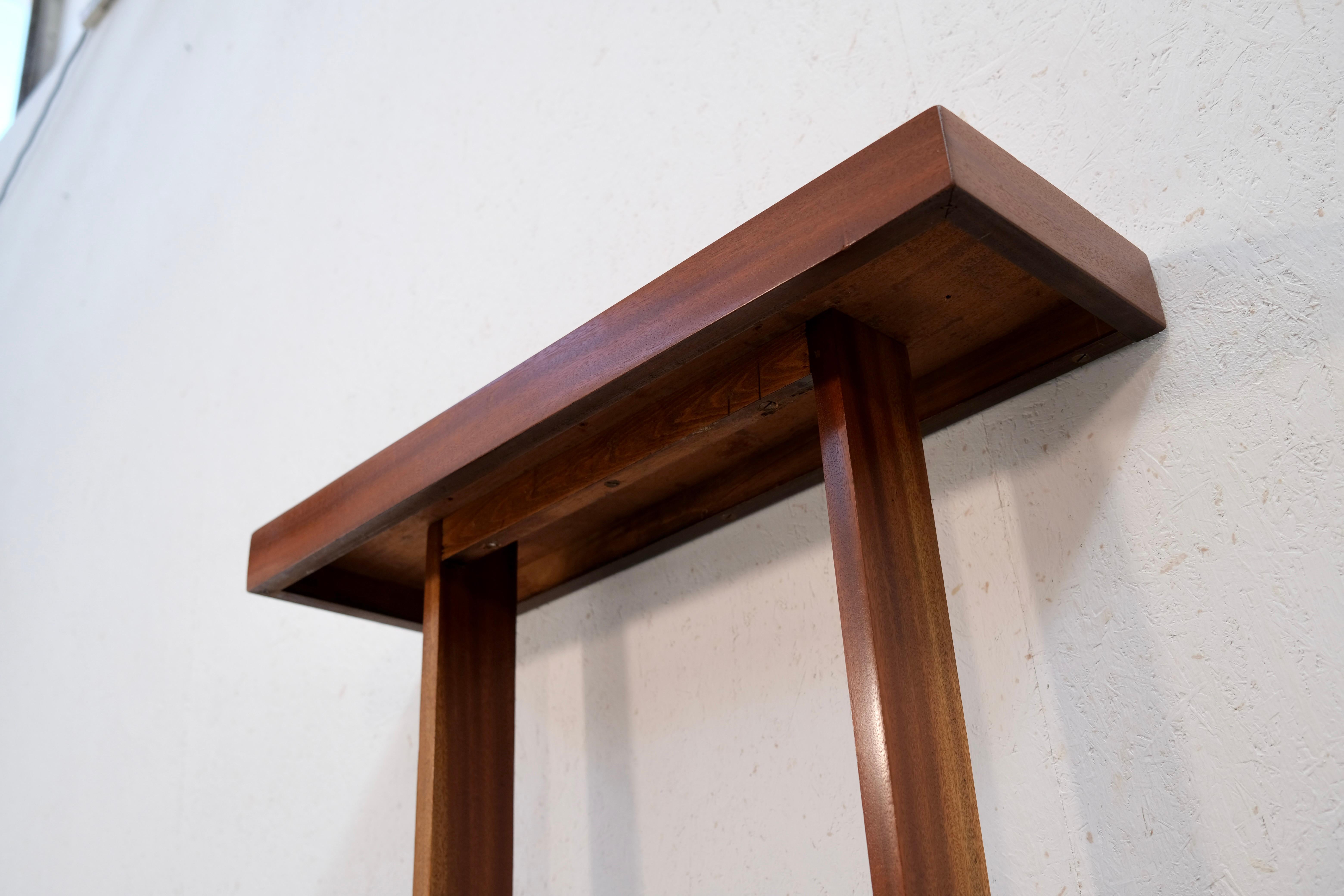 French Art Deco Mahogany Console Table with U-shaped Base and Satin Finish For Sale 1
