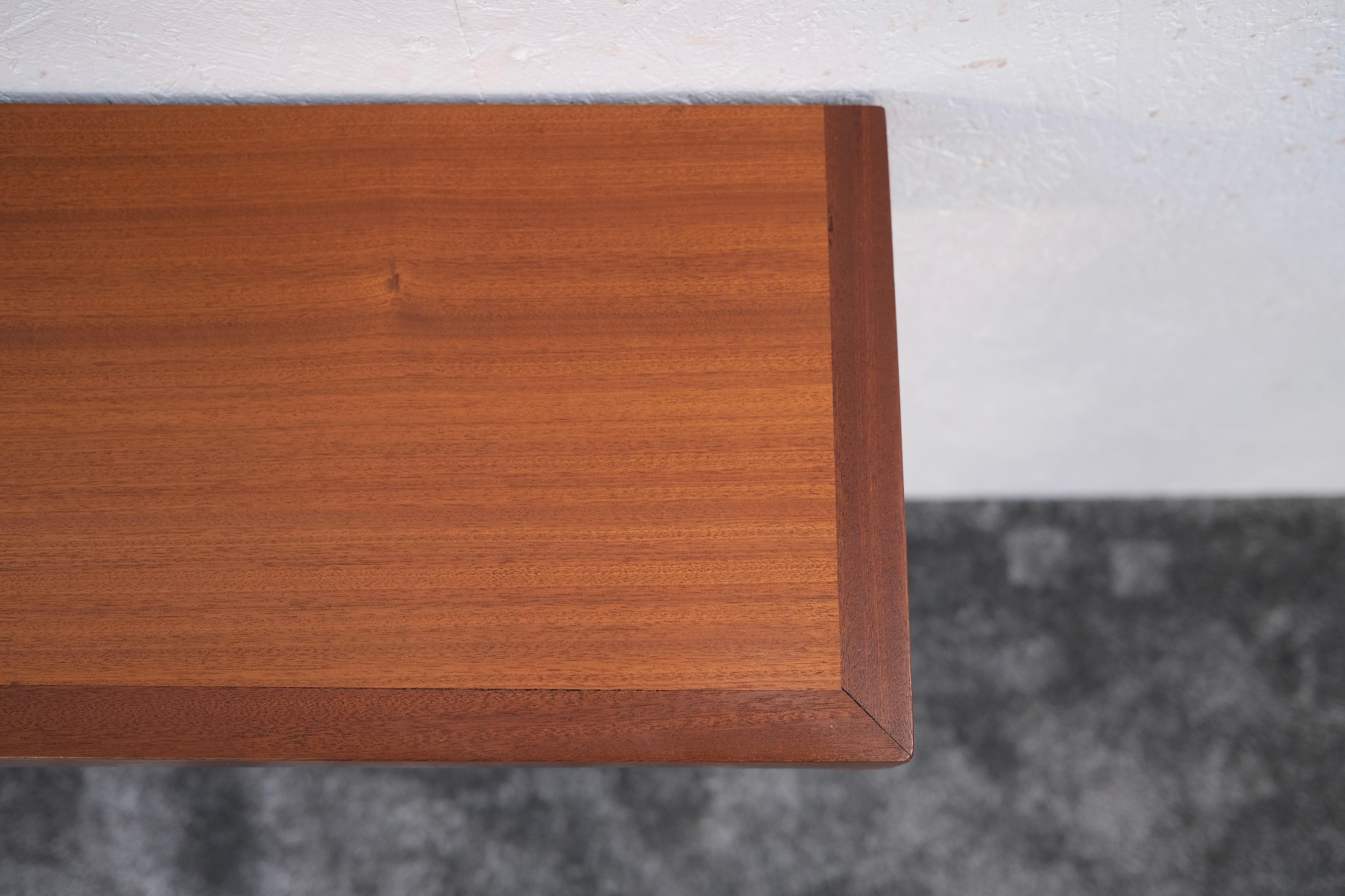 French Art Deco Mahogany Console Table with U-shaped Base and Satin Finish For Sale 3
