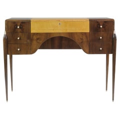 French Art Deco Mahogany Desk Attrib. Jacques-Emile Ruhlmann with Satinwood