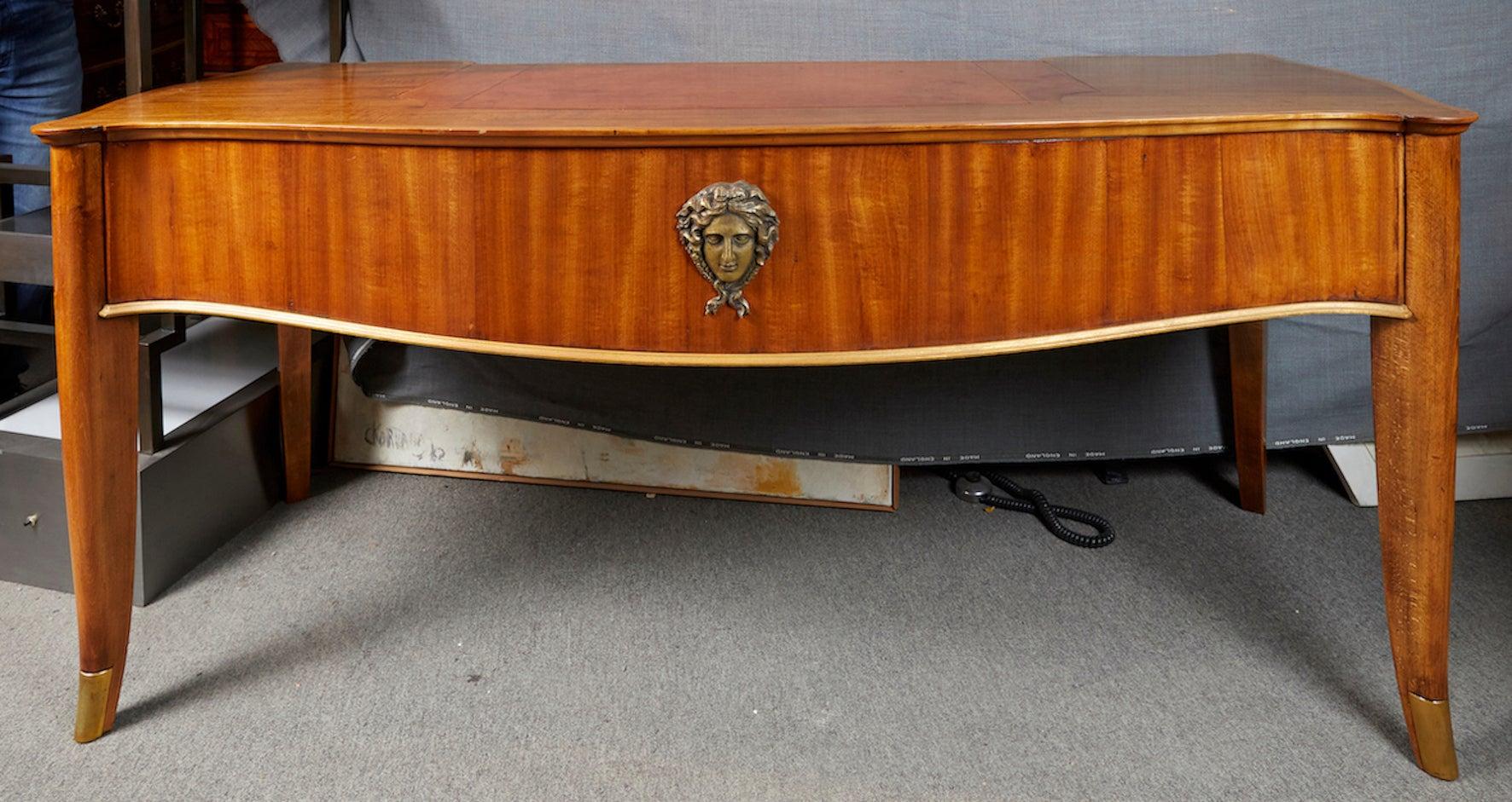 Mid-20th Century French Art Deco Mahogany Desk by André Arbus and Vadim Androussov