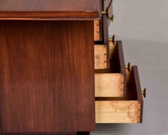 French Art Deco Mahogany Executive Desk with Inset Leather Writing Surface