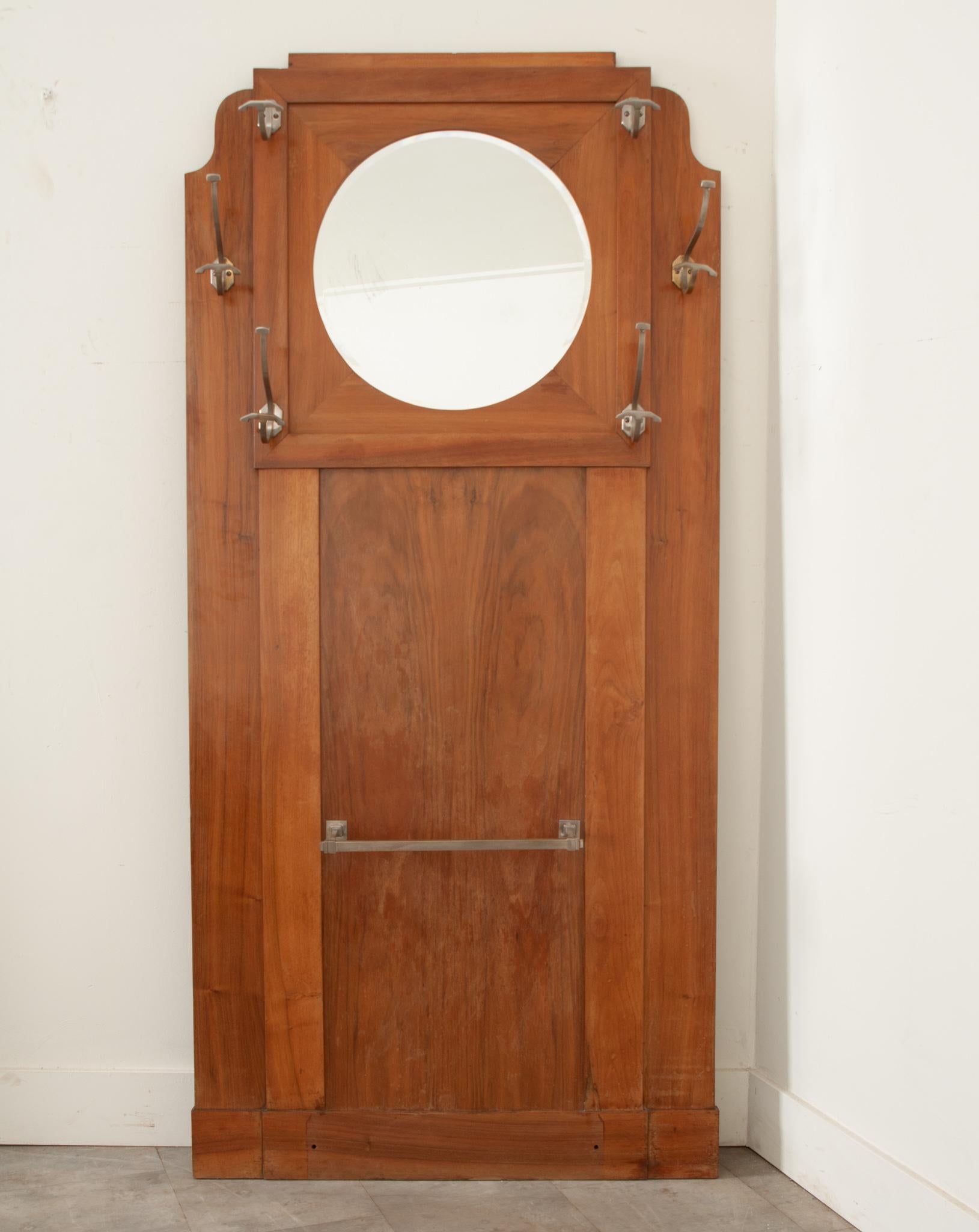 French Art Deco Mahogany Hall Tree 1
