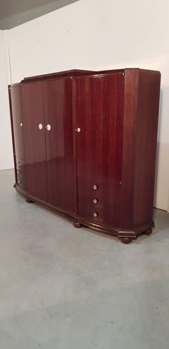 French Art Deco Mahogany Sideboard in the style of Dominique, 1930s