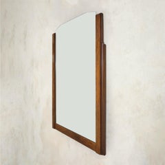 French Art Deco Mahogany Wall Mirror, 1930s