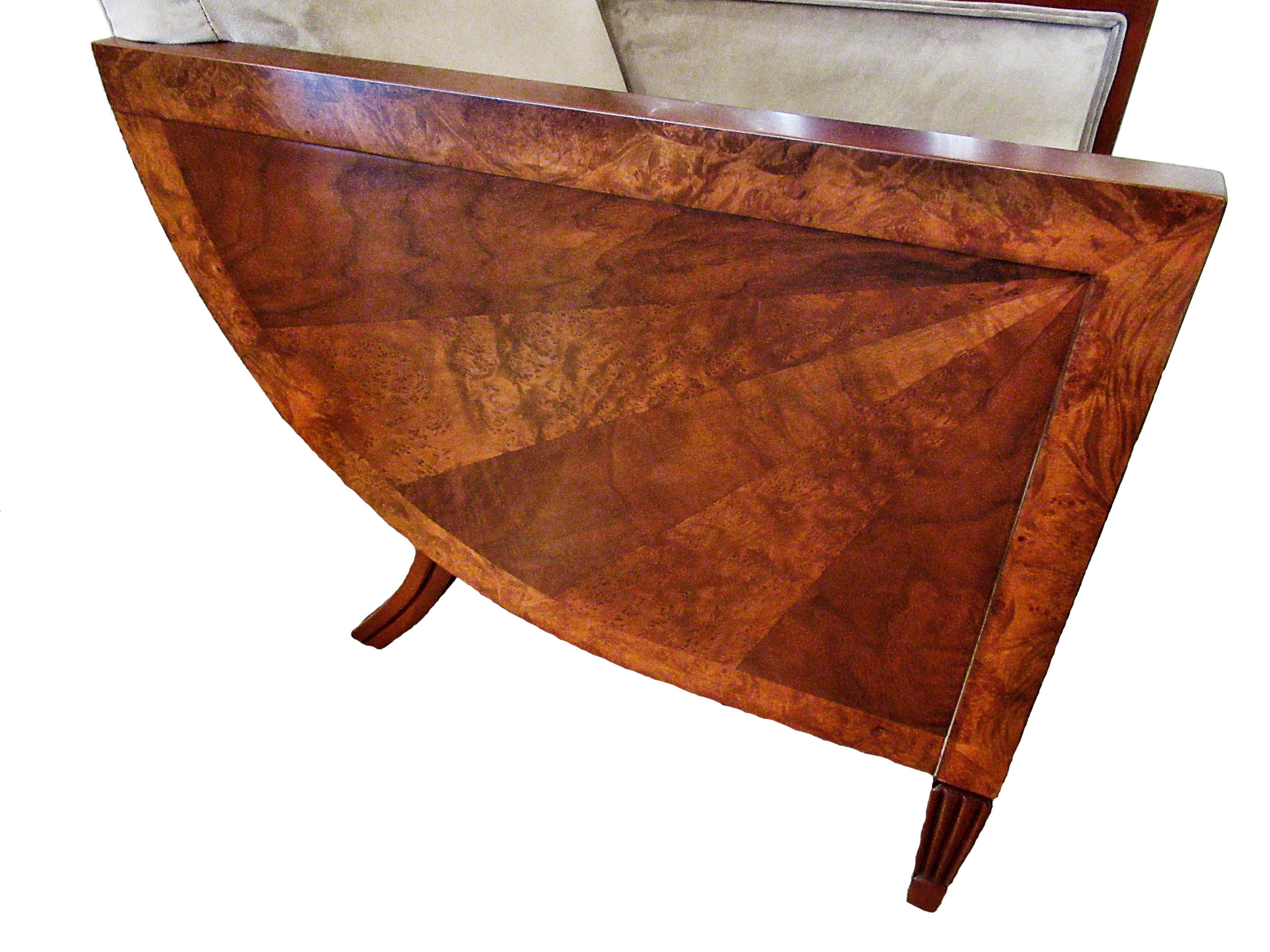 Mid-Century Modern French Art Deco Mahogany, Walnut and Rosewood Bergère, Dominique