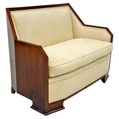 Commode Art Déco française enveloppée d'acajou, années 1940