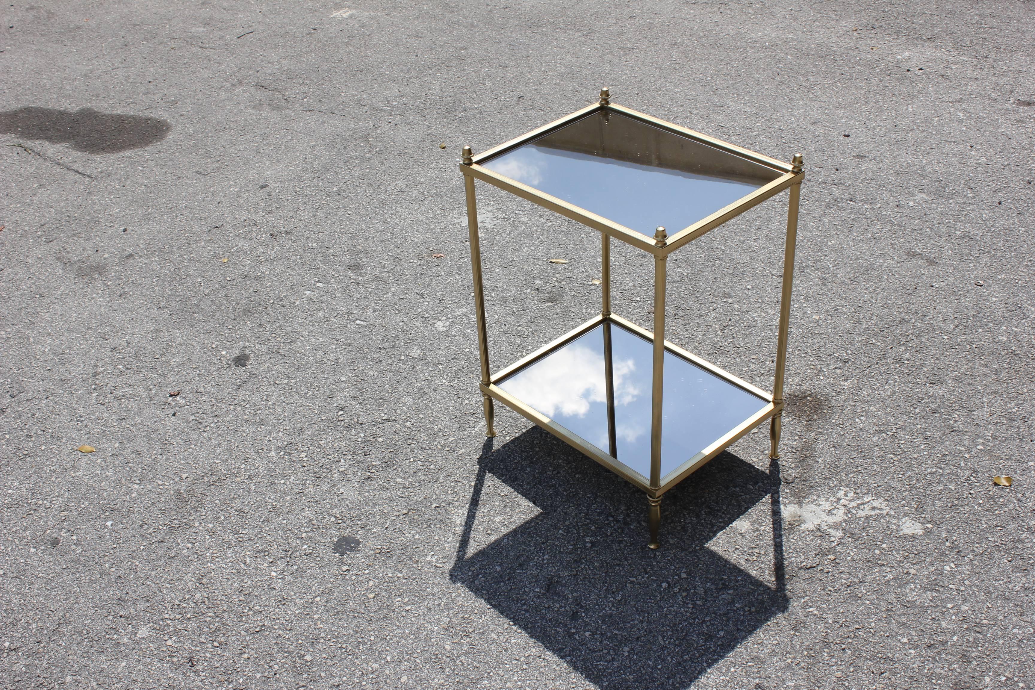 Two-Tier Bronze Accent or Side Table, circa 1940s In Excellent Condition In Hialeah, FL