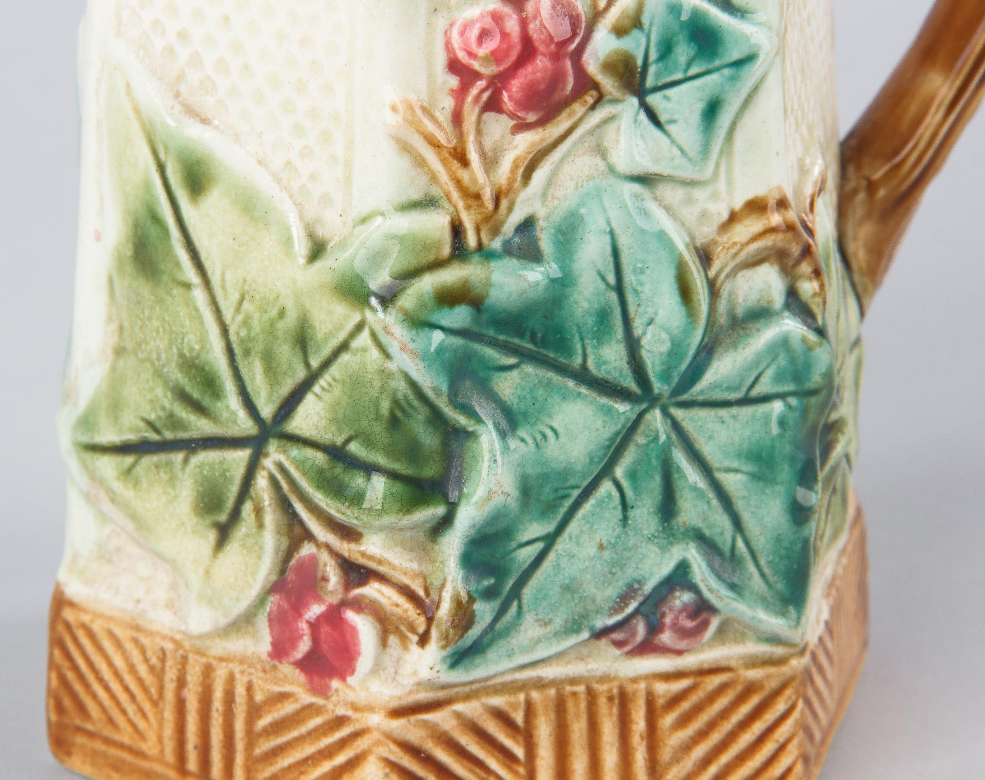 French Art Deco Majolica Ceramic Pitcher, 1930s 5