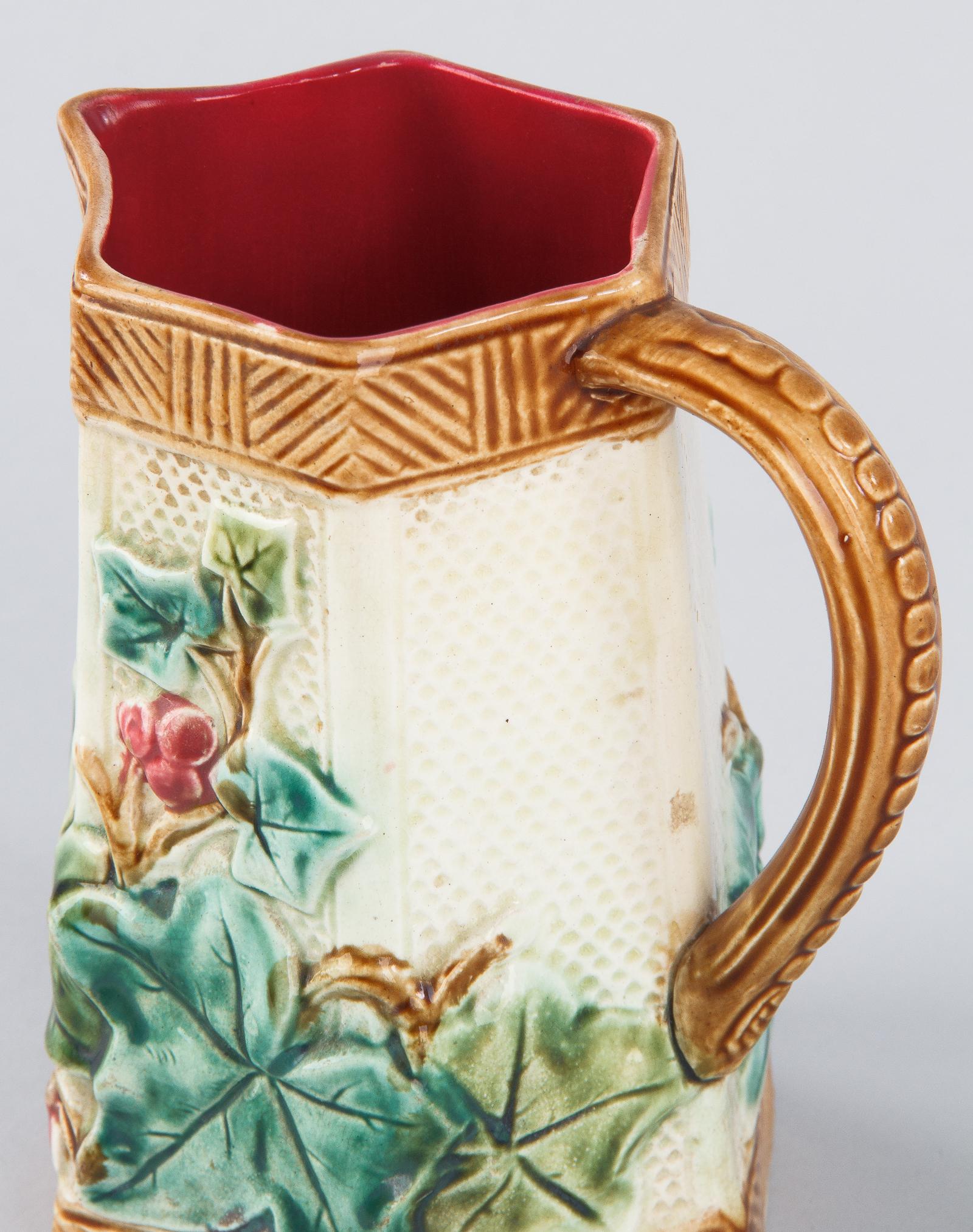 French Art Deco Majolica Ceramic Pitcher, 1930s 7